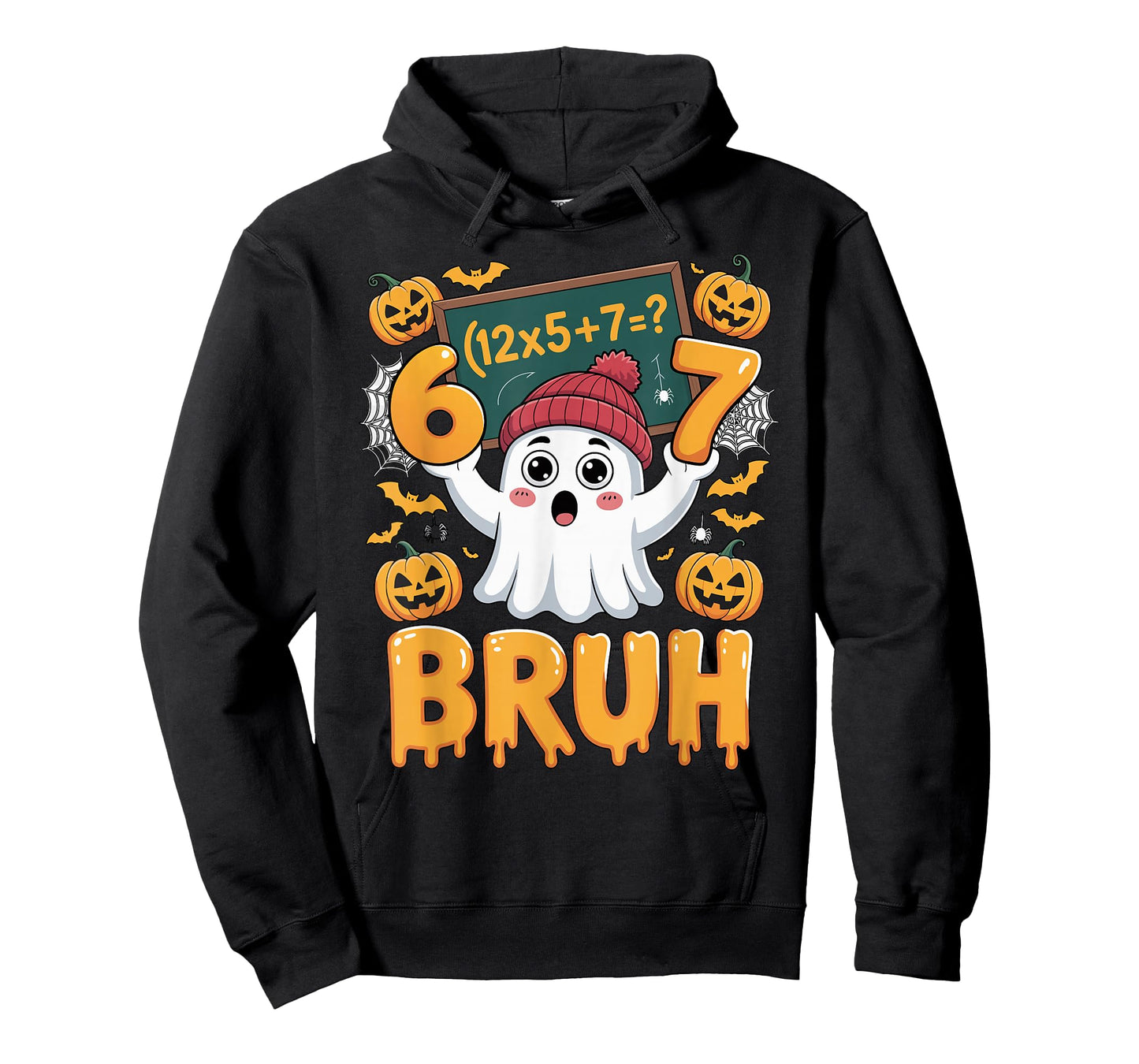 67 Teacher Halloween Ghost Six Seven Meme Math Humor Ghost T-Shirt