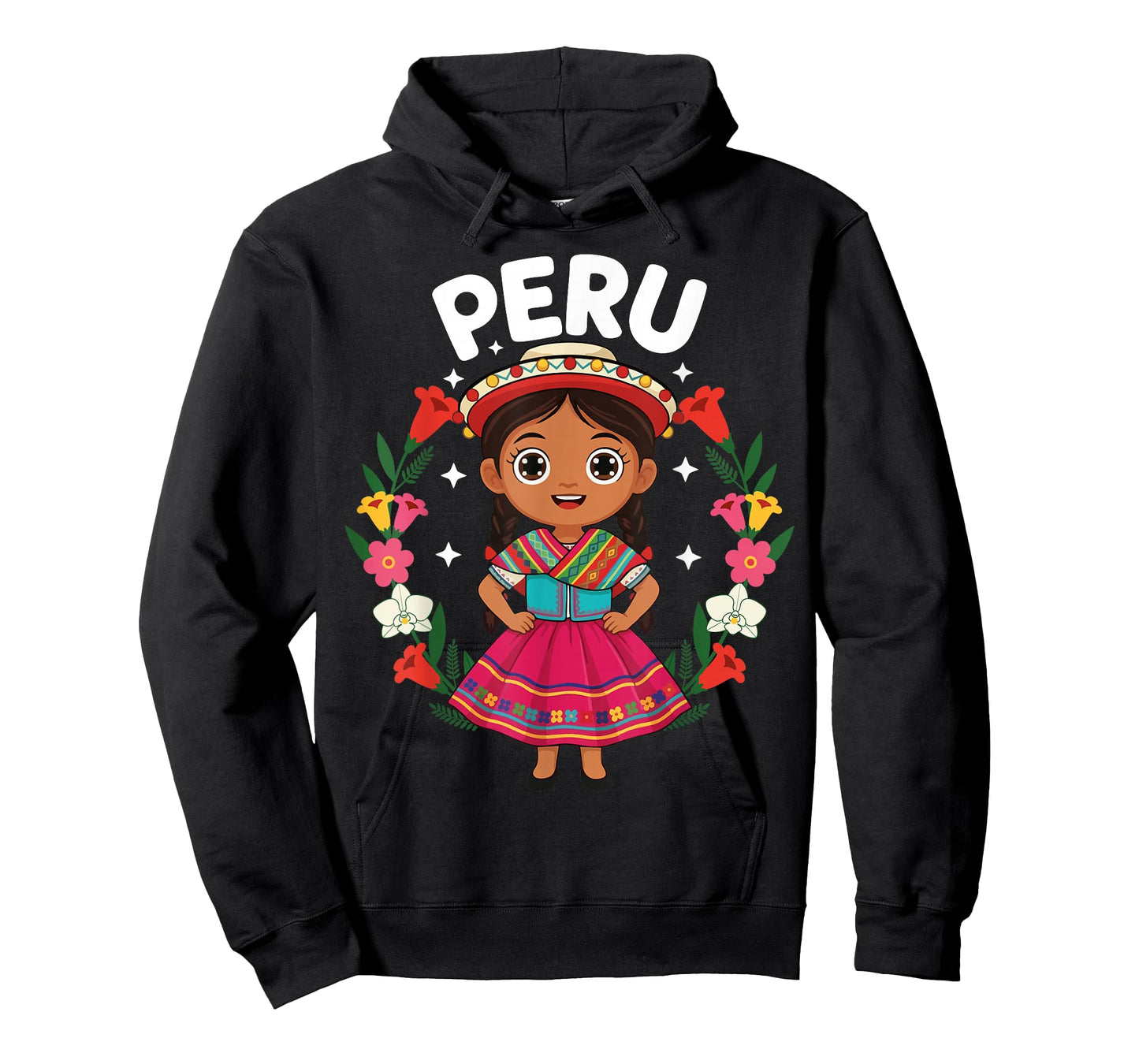 Peru Peruvian Girl Traditional Dress Flowers Heritage T-Shirt