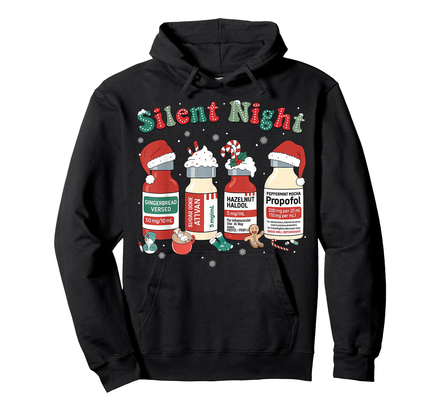 Funny Santa Propofol Silent Night ICU Nurses Merry Christmas T-Shirt