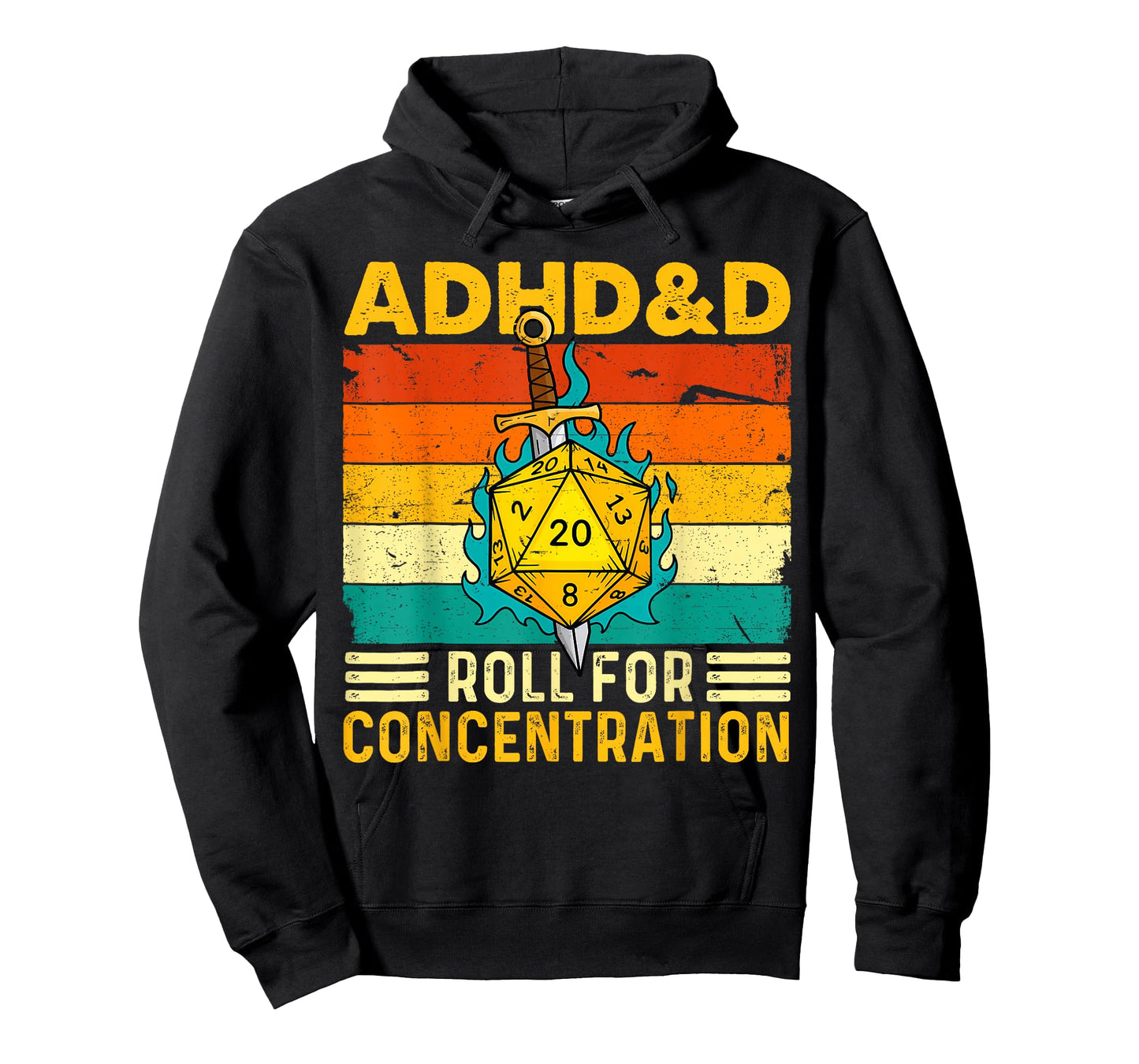 ADHD&D Roll for Concentration RPG Tabletop Games Funny ADHD T-Shirt