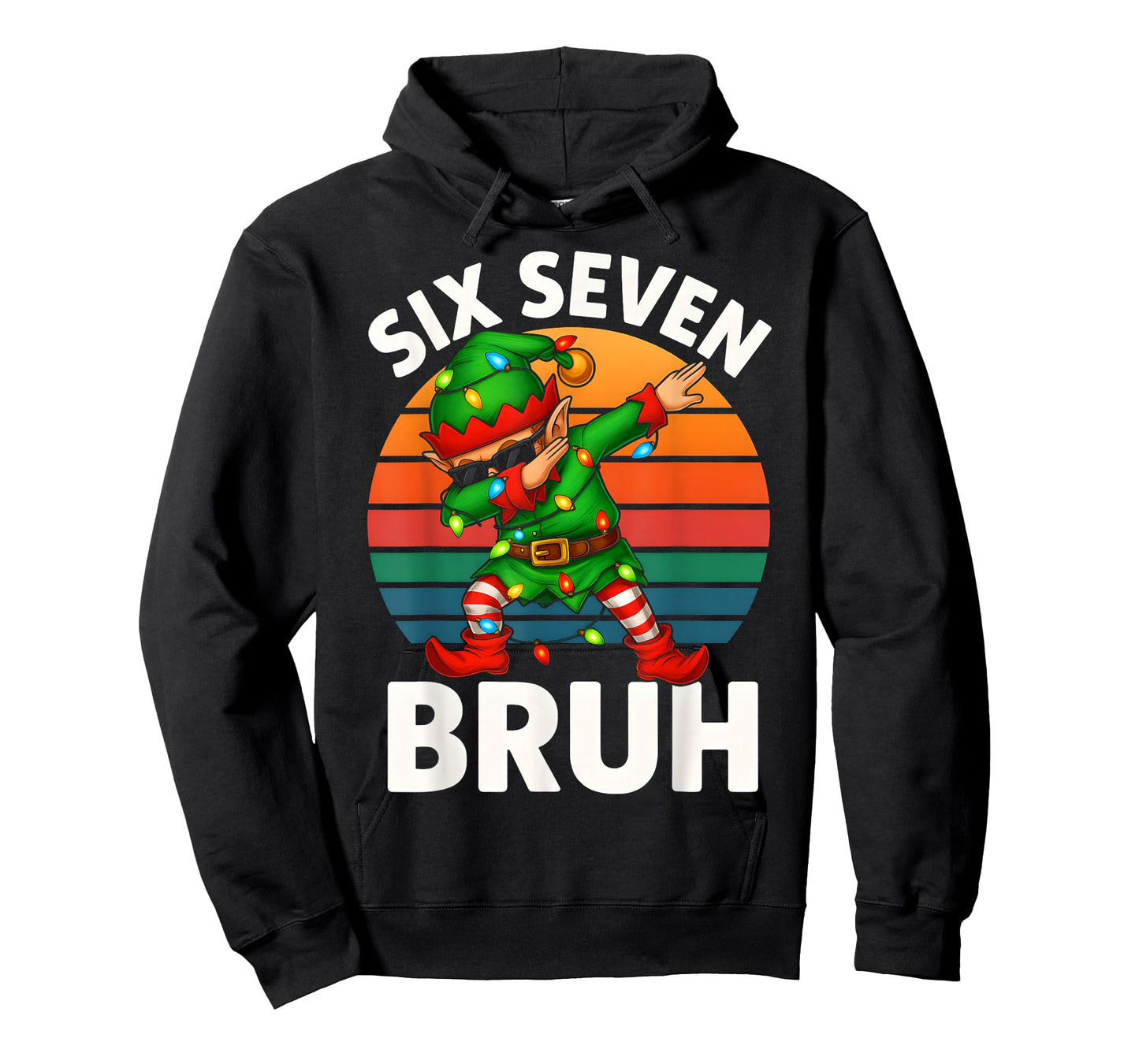 HUGvyn Six Seven 6 7 Meme Dabbing Elf Merry Christmas Bruh T-Shirt
