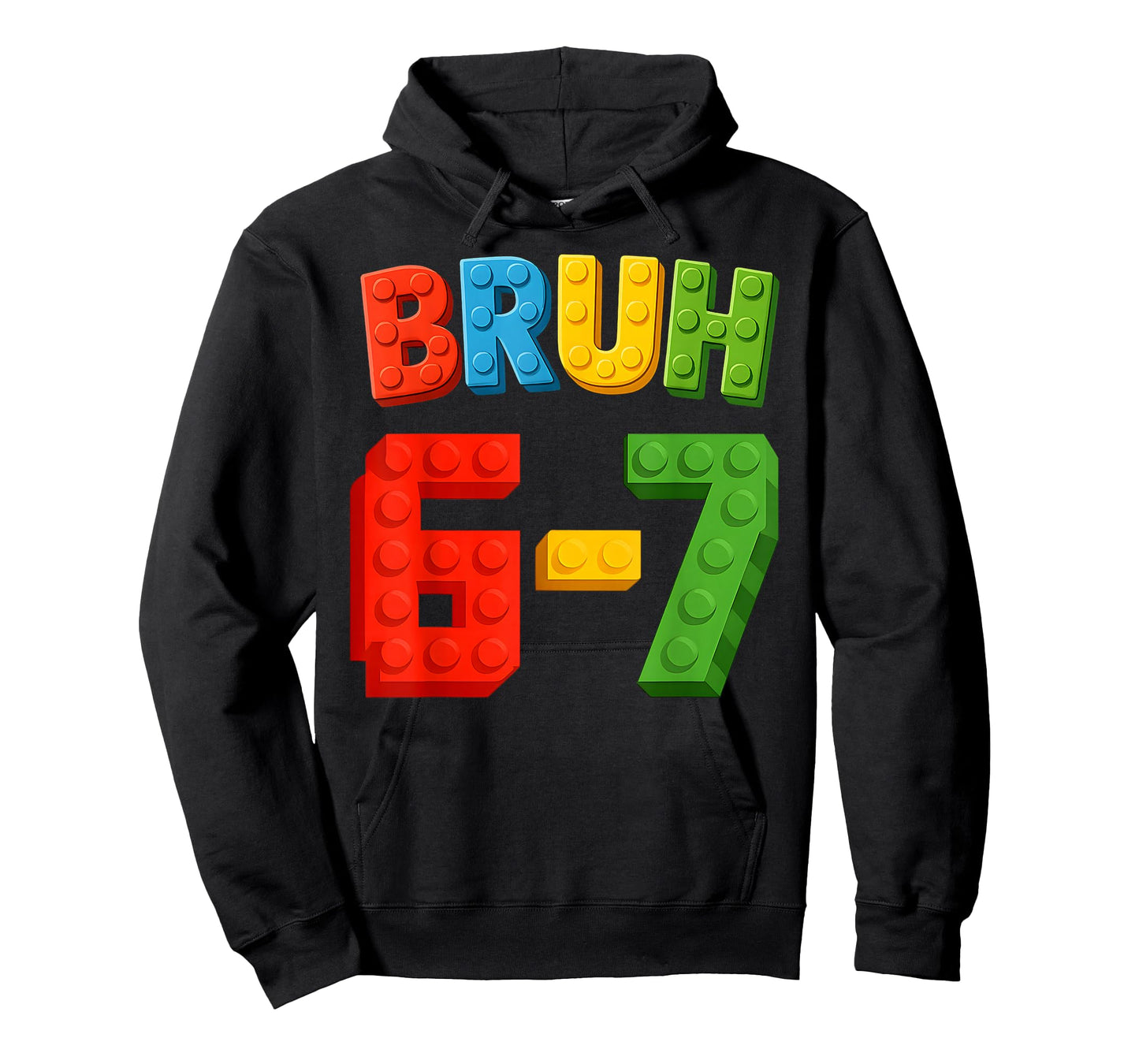 67 Building Blocks Bruh Kids Boys Six Seven Funny 6-7 Meme T-Shirt