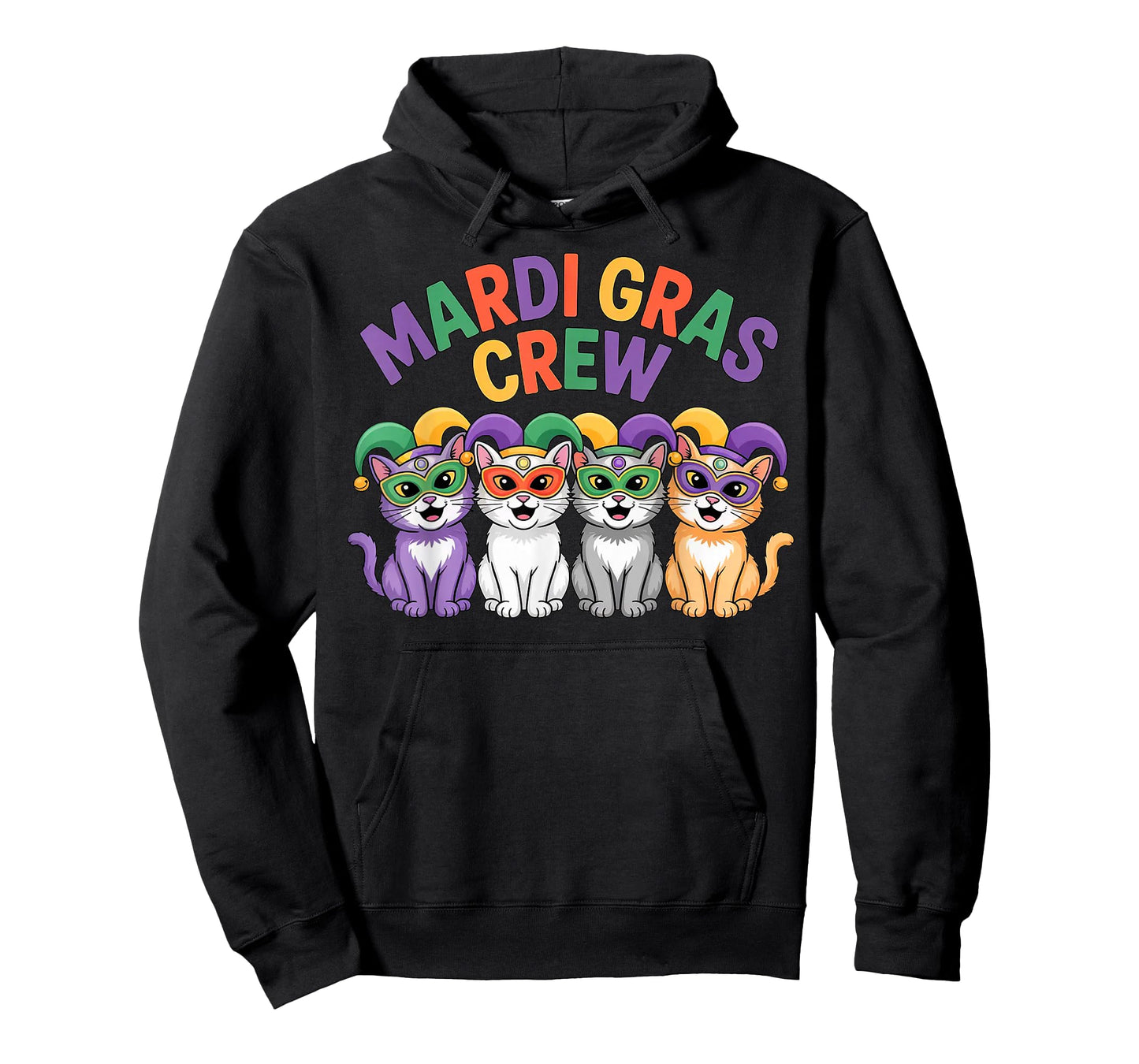 Mardi Gras Crew Cat Mask Party Art Design T-Shirt