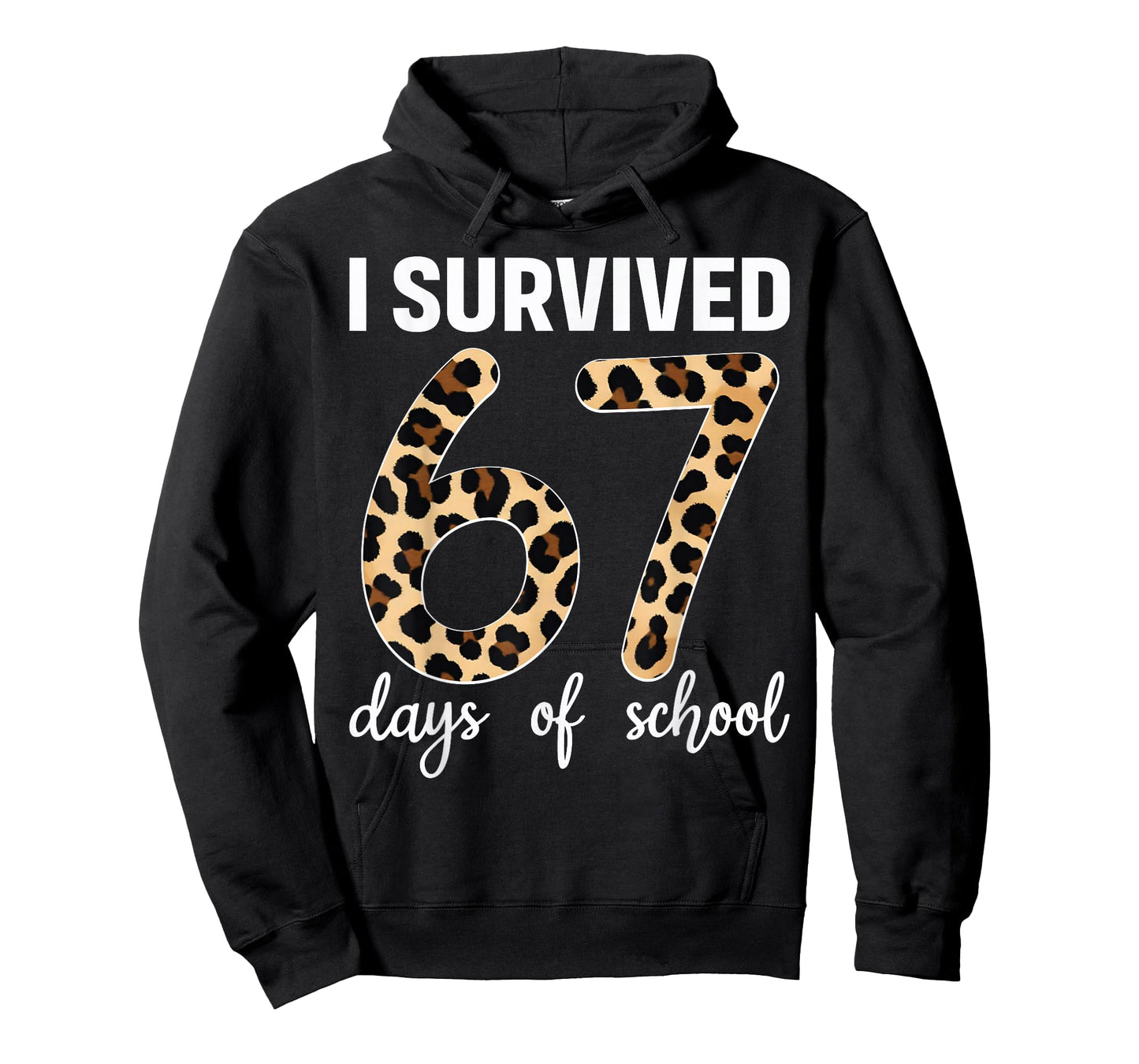 I Survived 67 Days of School Students Teachers Leopard Girls T-Shirt