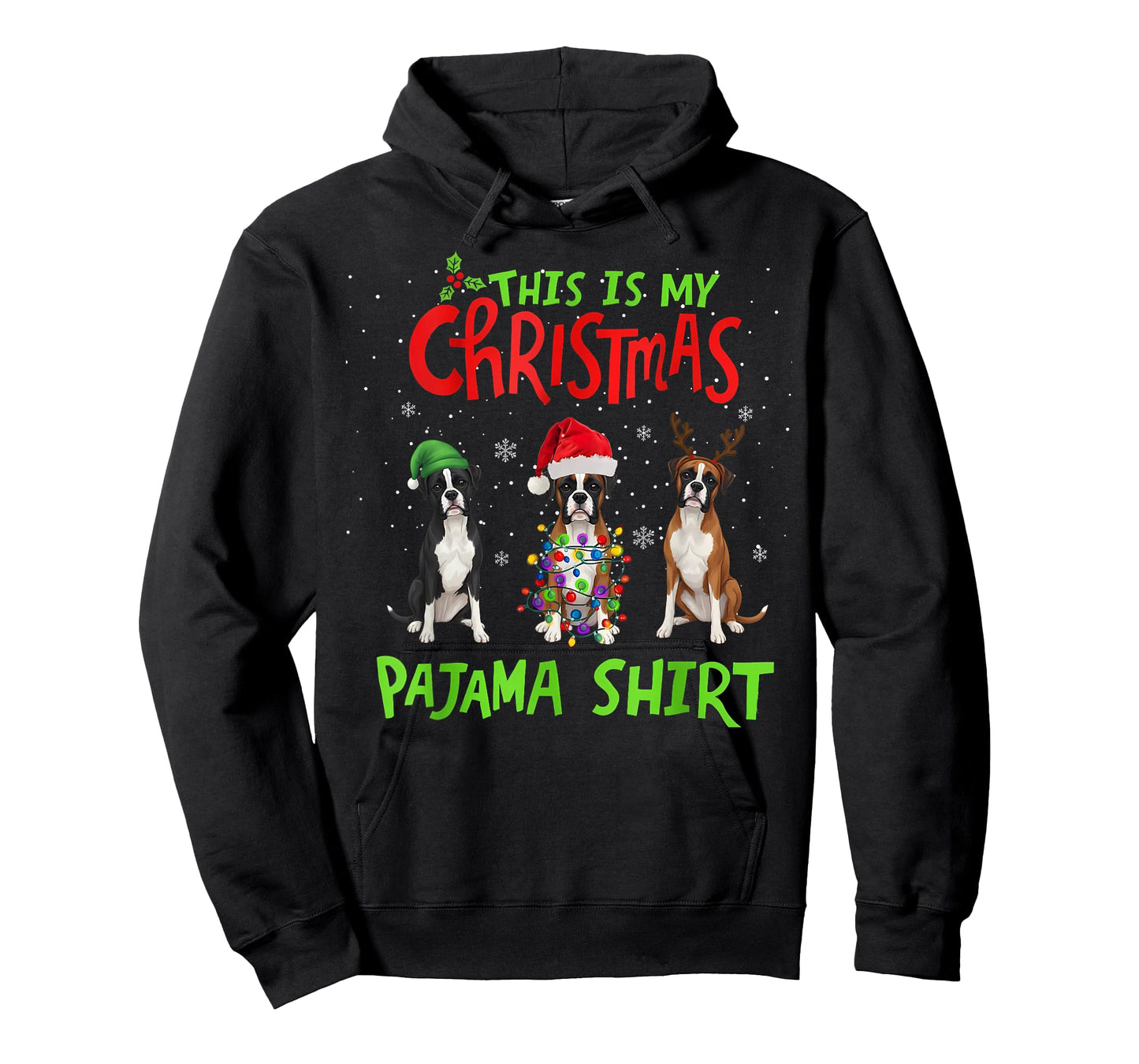 This is My Christmas Pajama Shirt Boxer Dog Funny Xmas T-Shirt