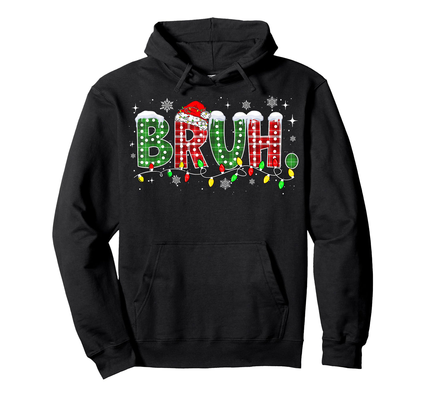 Funny Bruh Christmas Pajamas Plaid Teens Boys Kids Xmas T-Shirt