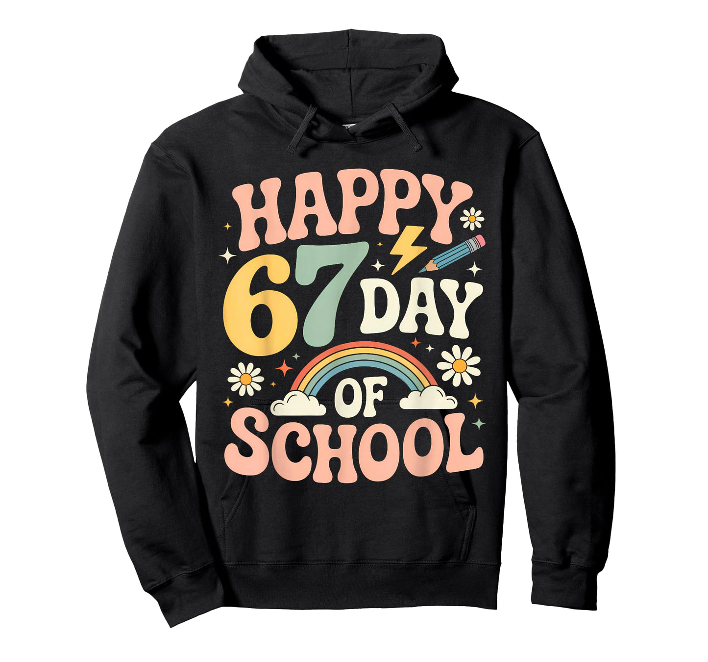Retro 67 Days of School Happy 67th Day of School Funny 6 7 T-Shirt