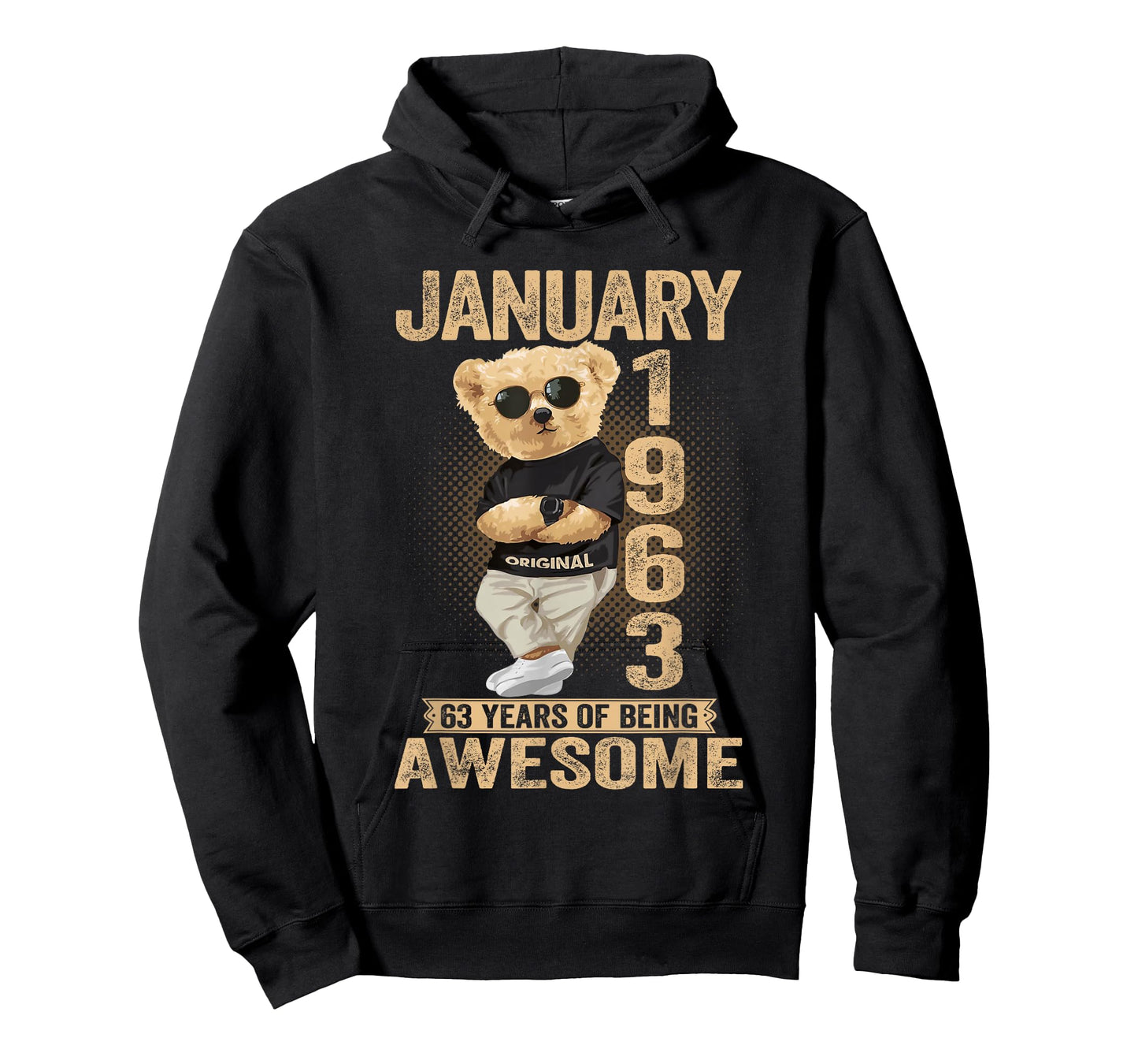 63 Year Old January 1963 Teddy Bear 63rd Birthday Men Women T-Shirt