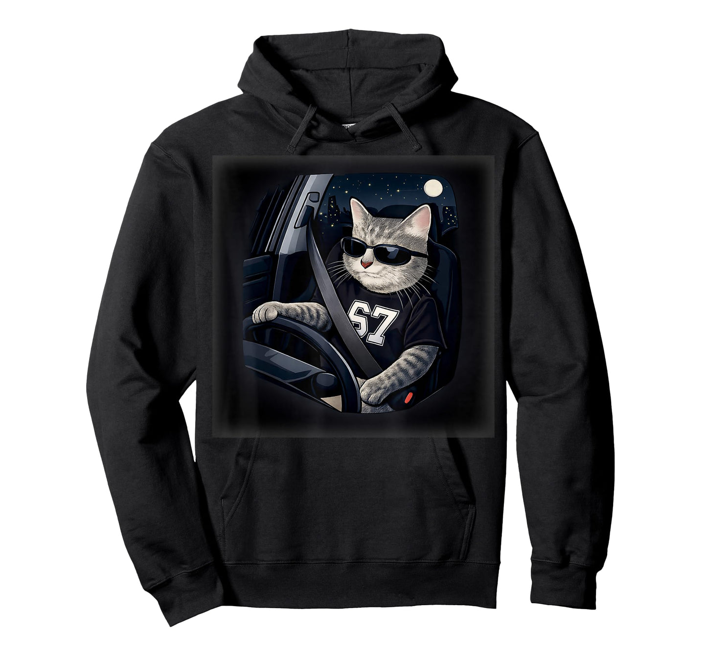 Cool Cat Driving 67 Sunglasses Funny Gifts for Men Women Kid T-Shirt