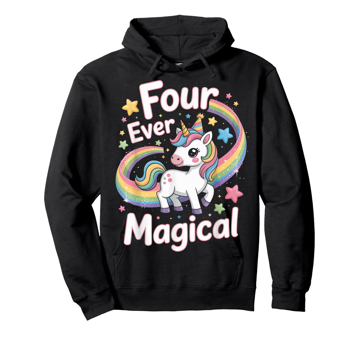 Four Ever Magical 4 Years Old Unicorn Kids 4th Birthday T-Shirt