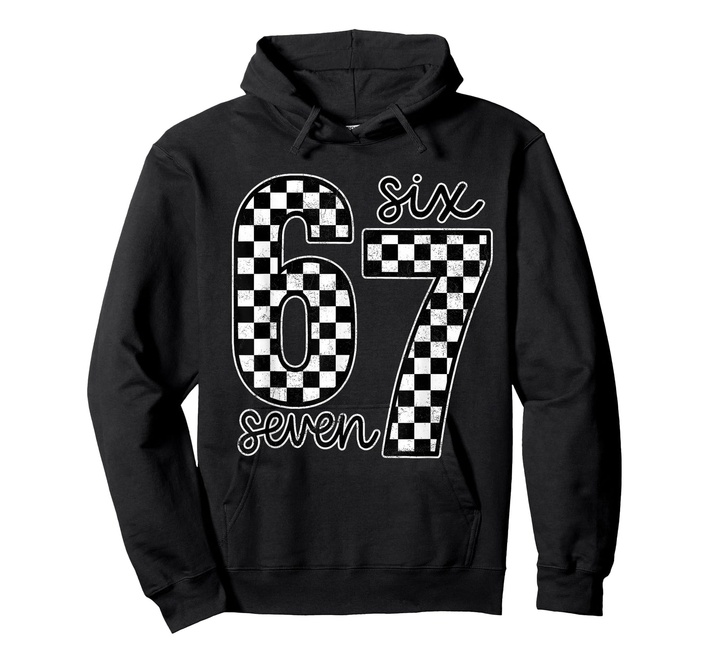 Funny Six Seven 67 Checkered Meme Cool Design for Boys Kids T-Shirt