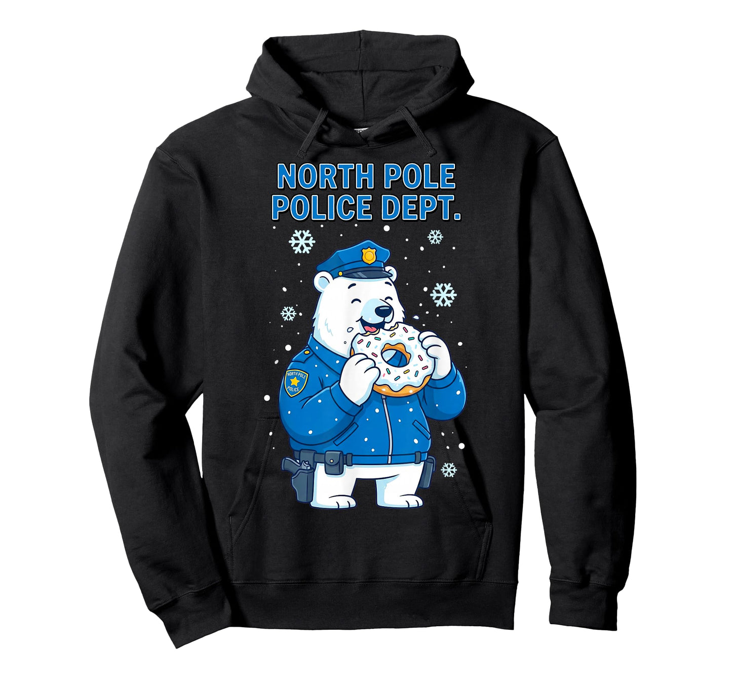 North Pole Police Bear Eating Donut Funny Arctic Officer T-Shirt