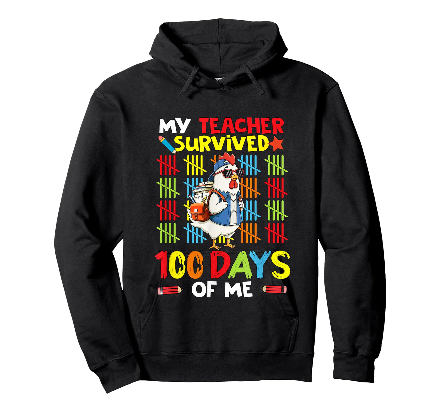 My Teacher Survived 100 Days of Me 100th Day School Chicken T-Shirt