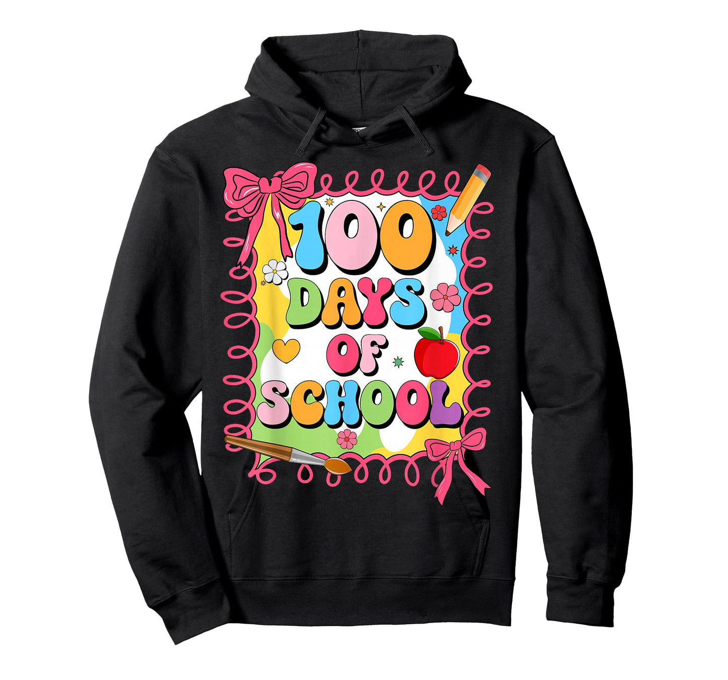100 Days of School Girls Coquette Bow 100th Day of School T-Shirt
