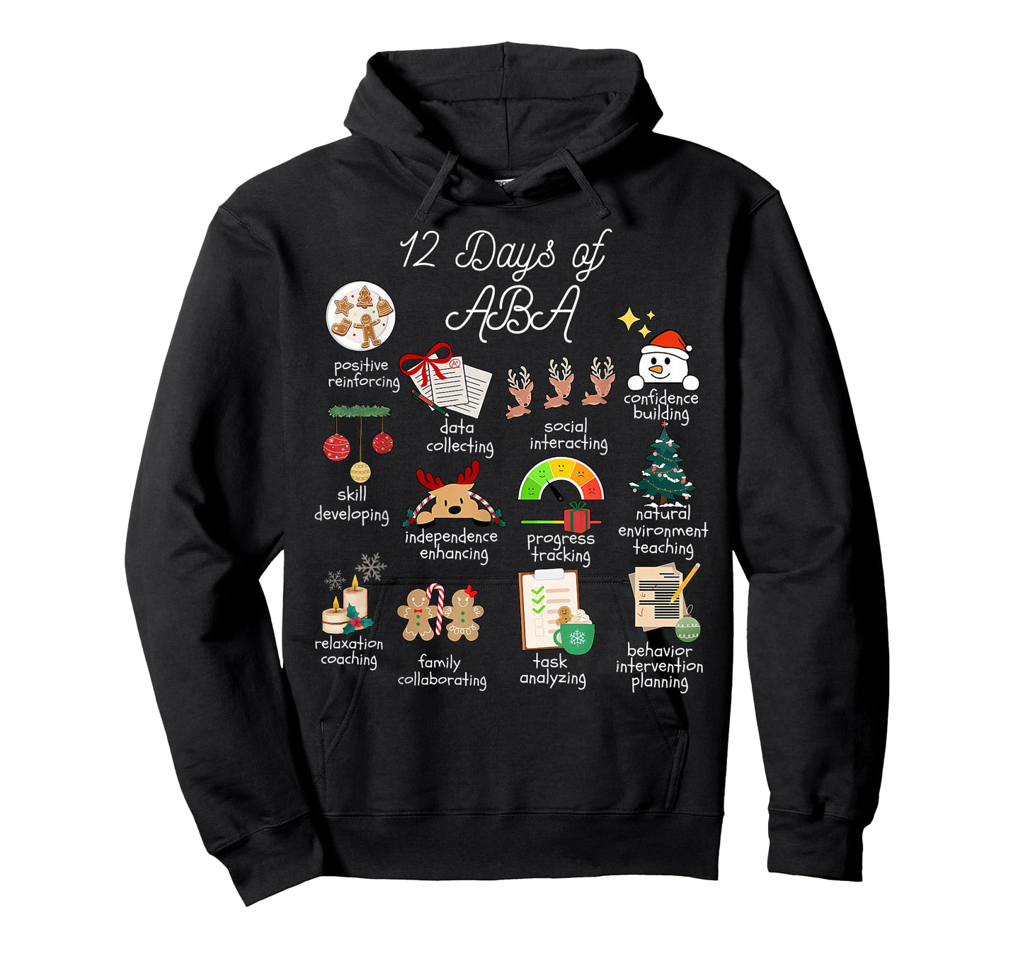 12 Day of ABA RBT Therapist Christmas Behavior Analyst Xmas T-Shirt