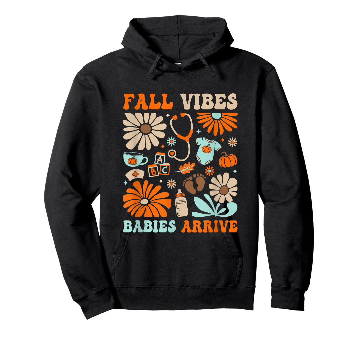 Labor & Delivery Nurse Boho Floral Autumn Stethoscope Fall T-Shirt