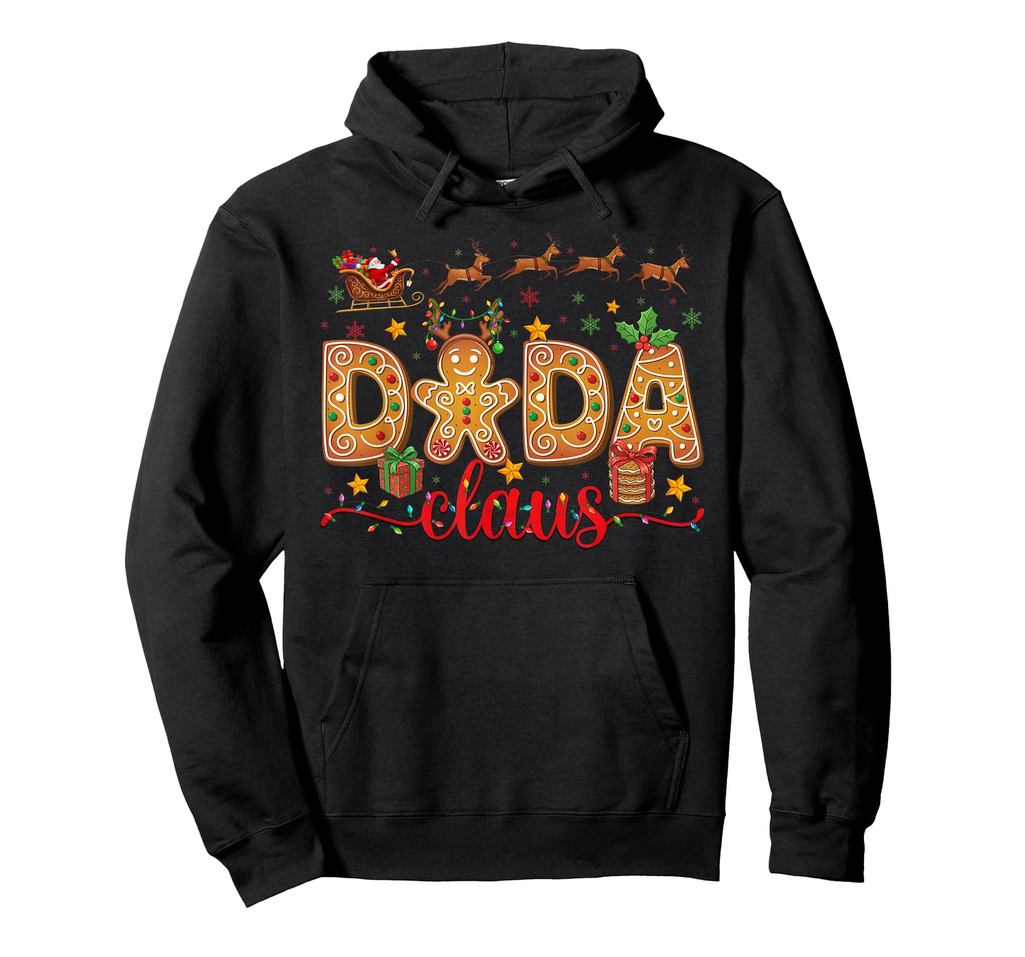 Dada Claus Christmas Lights Pajama Family Matching T-Shirt