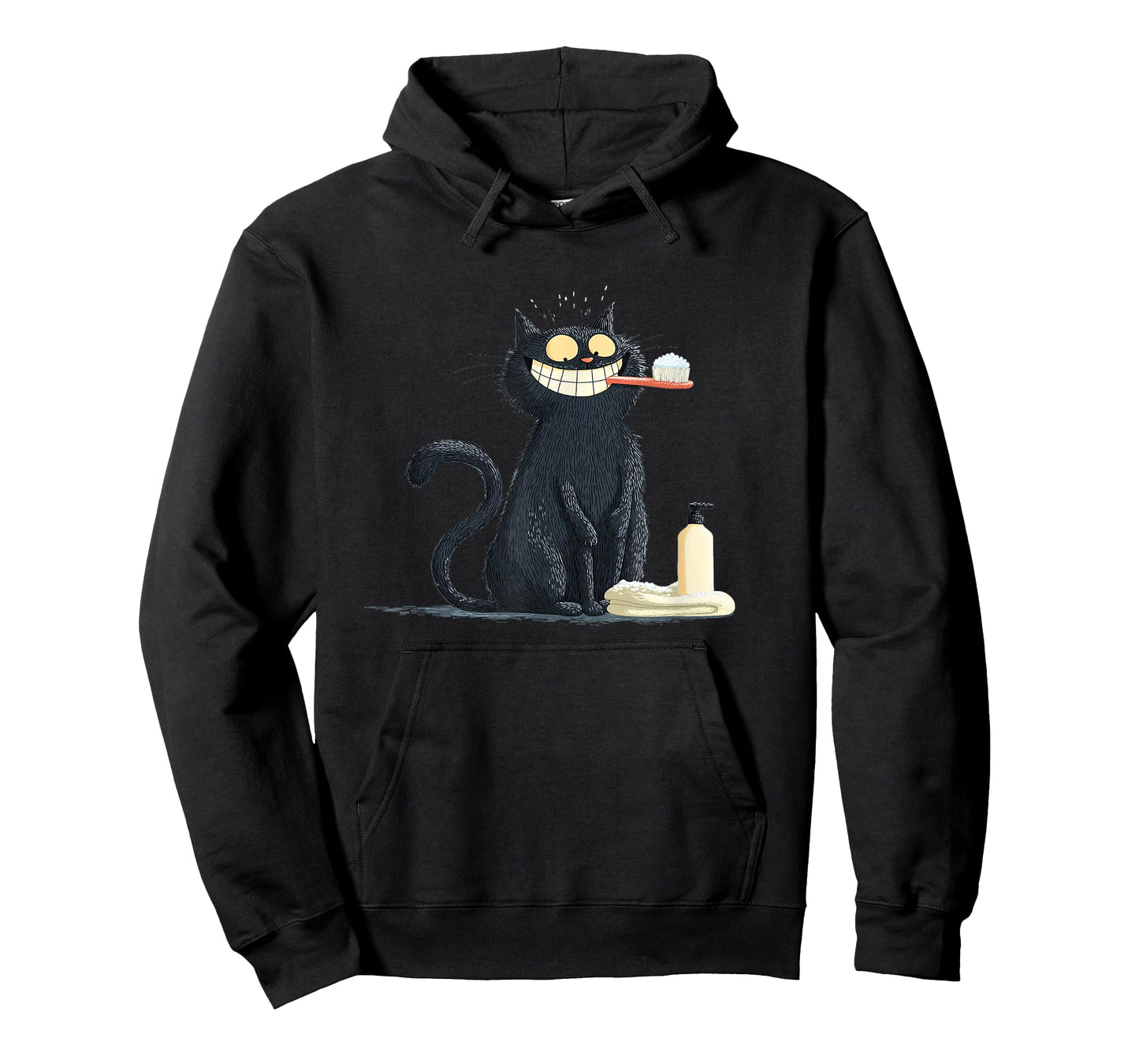 Big Smiling Cat with Toothbrush for Teeth Brushing Lovers T-Shirt