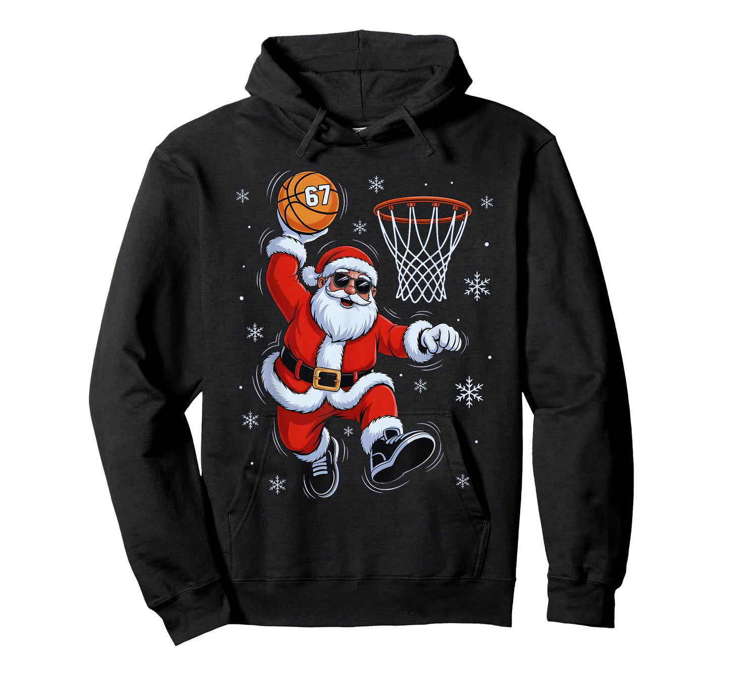 Funny Basketball Santa 67 Christmas Xmas Holiday Kids Boys T-Shirt