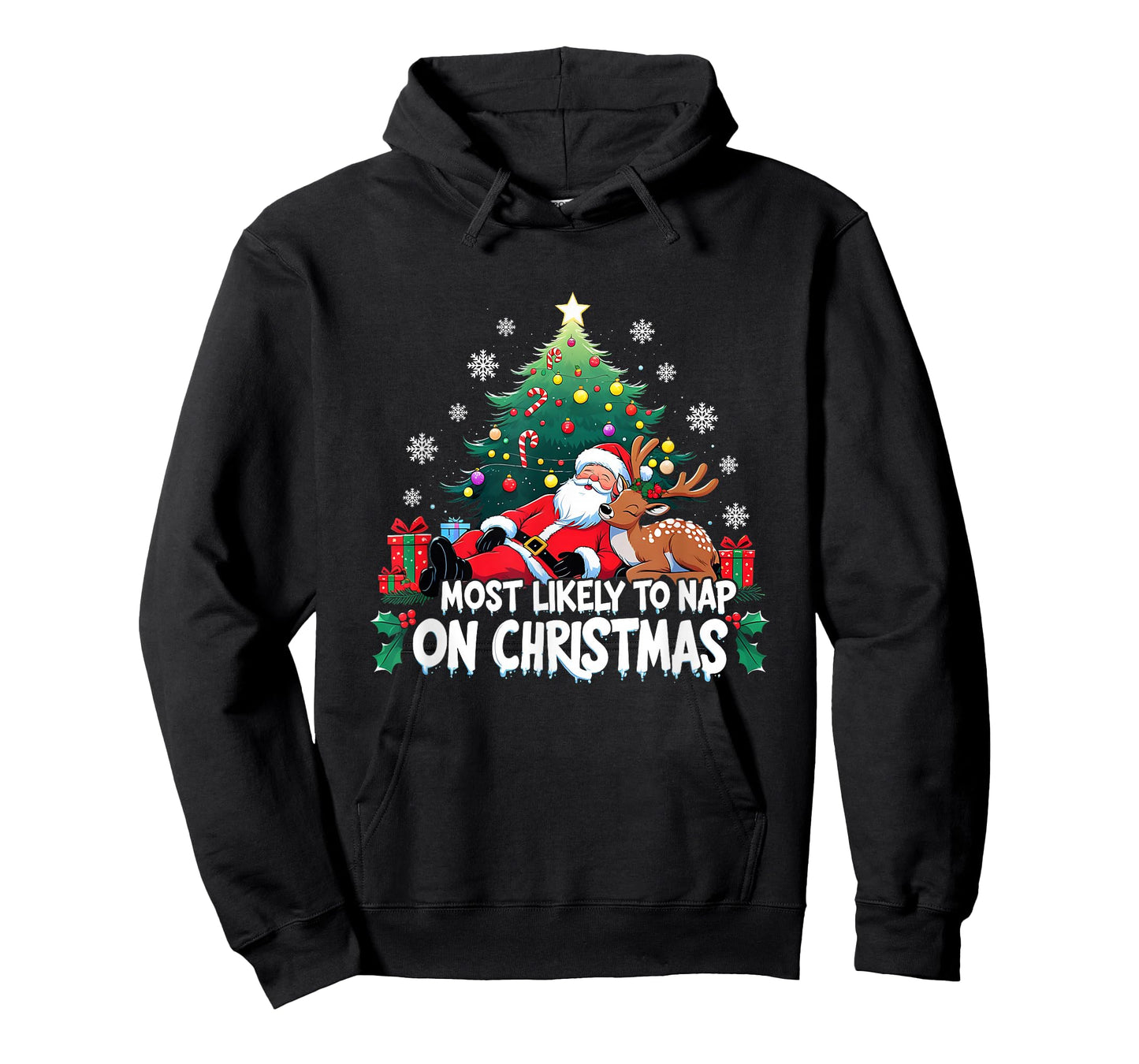 Most Likely to Nap On Christmas Funny Holiday T-Shirt