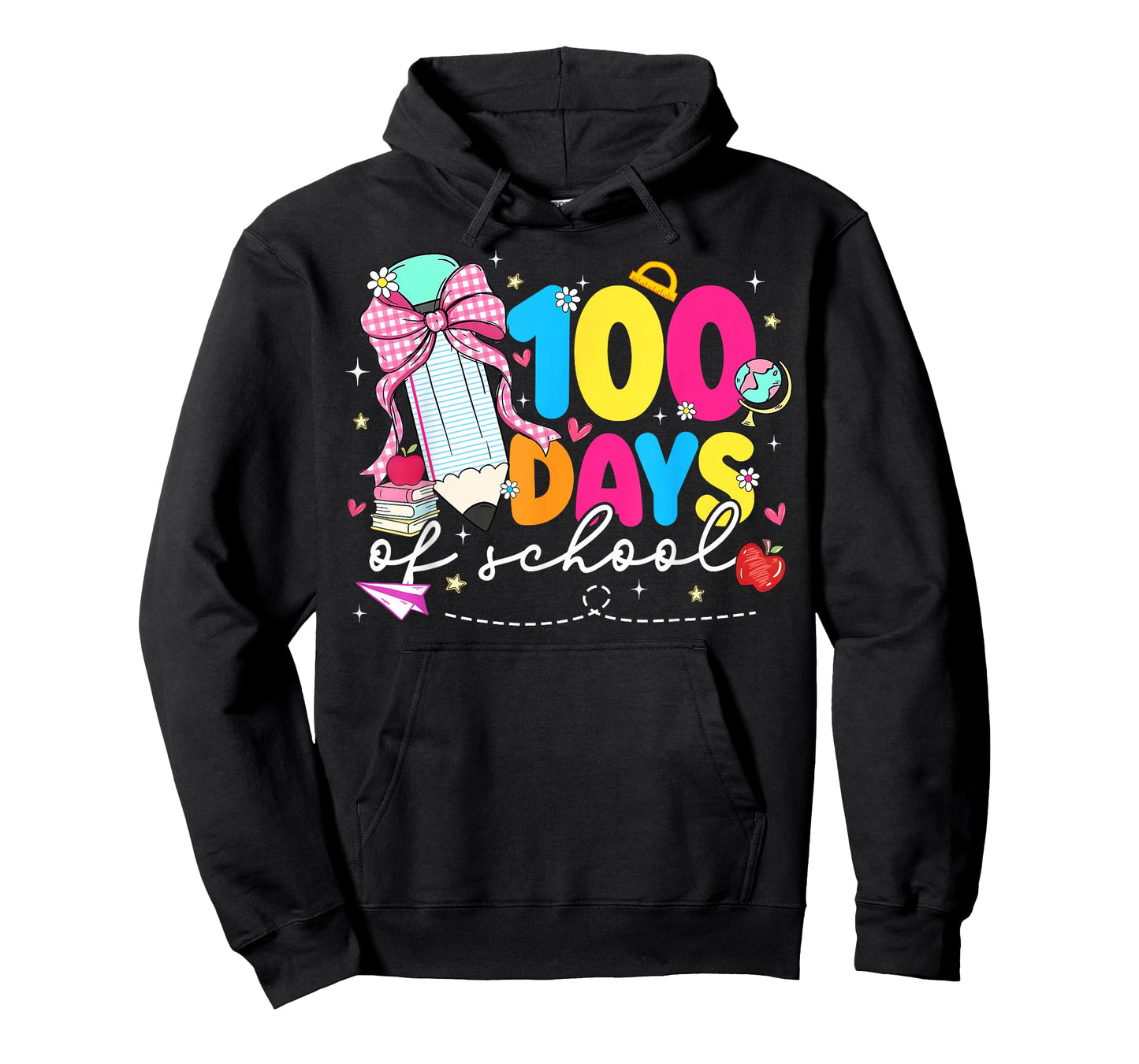 100 Days of School Girl Women Teacher Coquette Pencil Bow T-Shirt