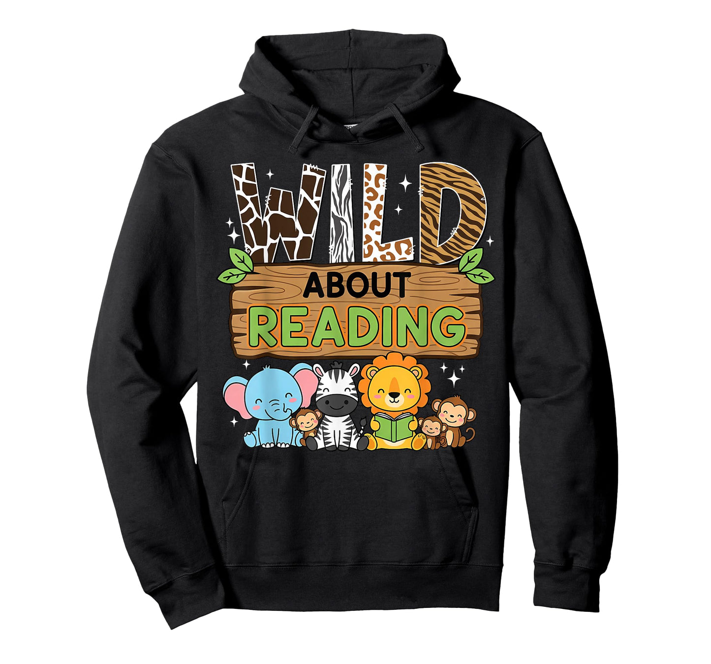 Zoo Animals Wild About Reading Books Reader Lover Librarian T-Shirt