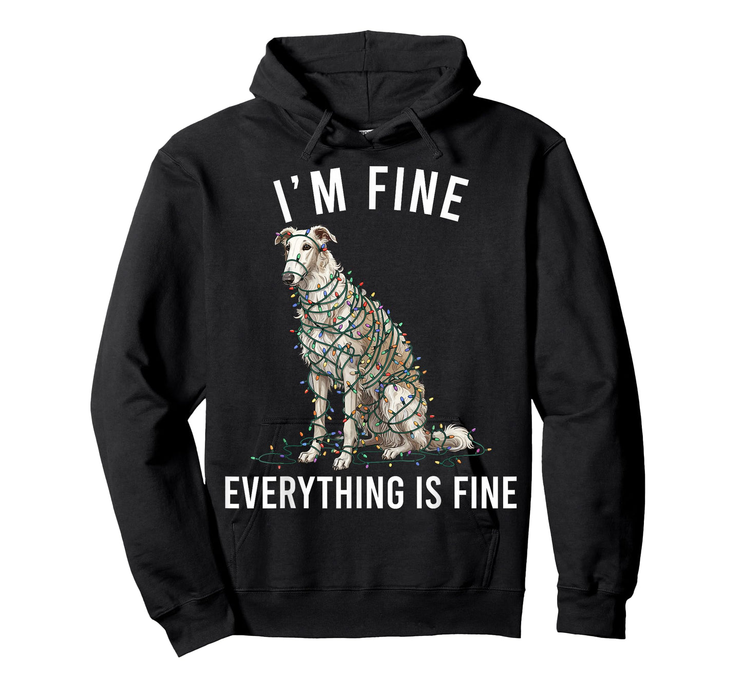 Borzoi Christmas I'm Fine Everything is Fine T-Shirt