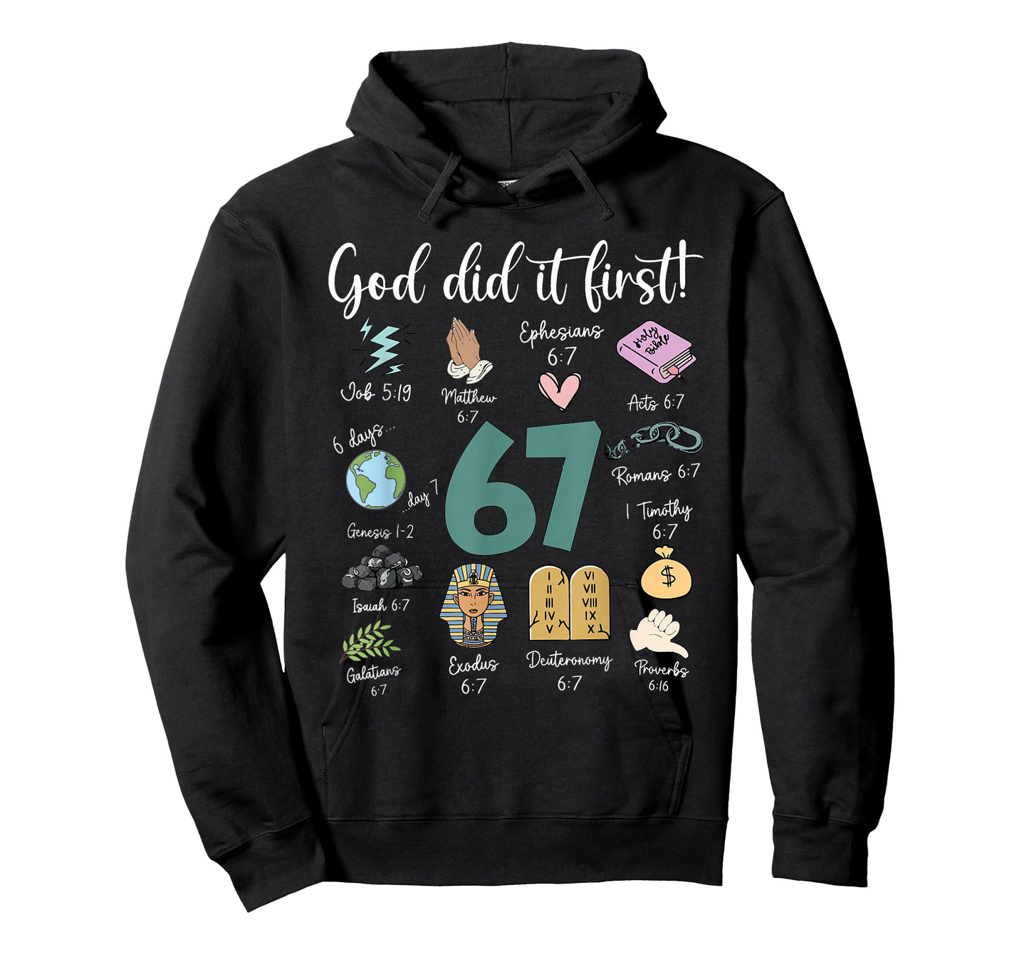 God Did It First 67 Christian Jesus Faith Bible Verse Retro T-Shirt