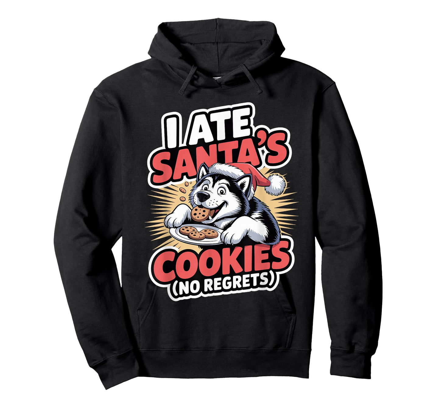 I Ate Santas Cookies Xmas Dog Christmas Alaskan Malamute T-Shirt