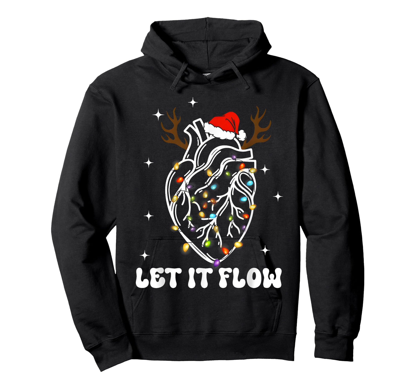 Let It Flow Anatomy Heart Cardiac Nurse Santa Hat T-Shirt