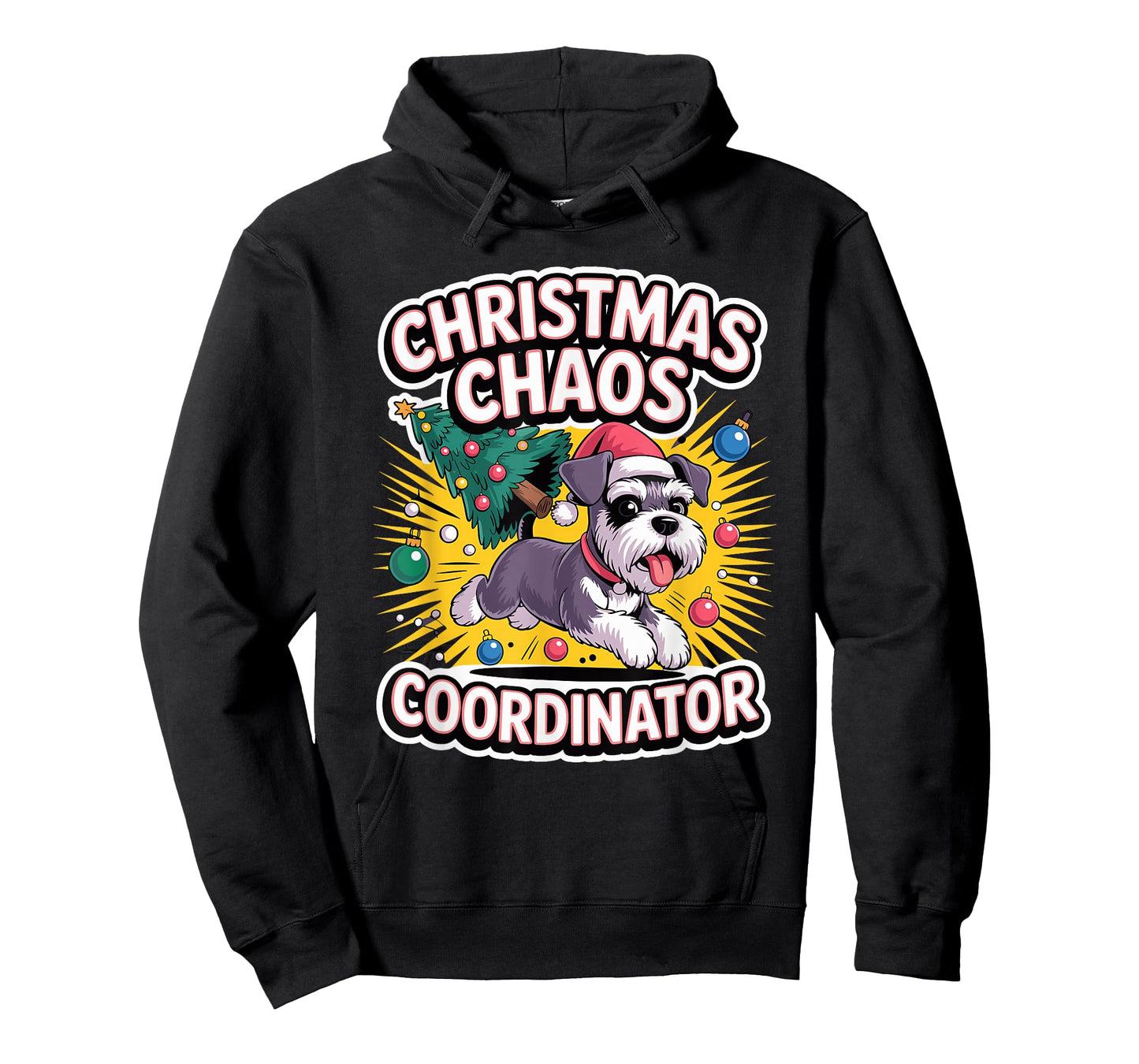 Christmas Chaos Coordinator Puppy Funny Mini Schnauzer T-Shirt