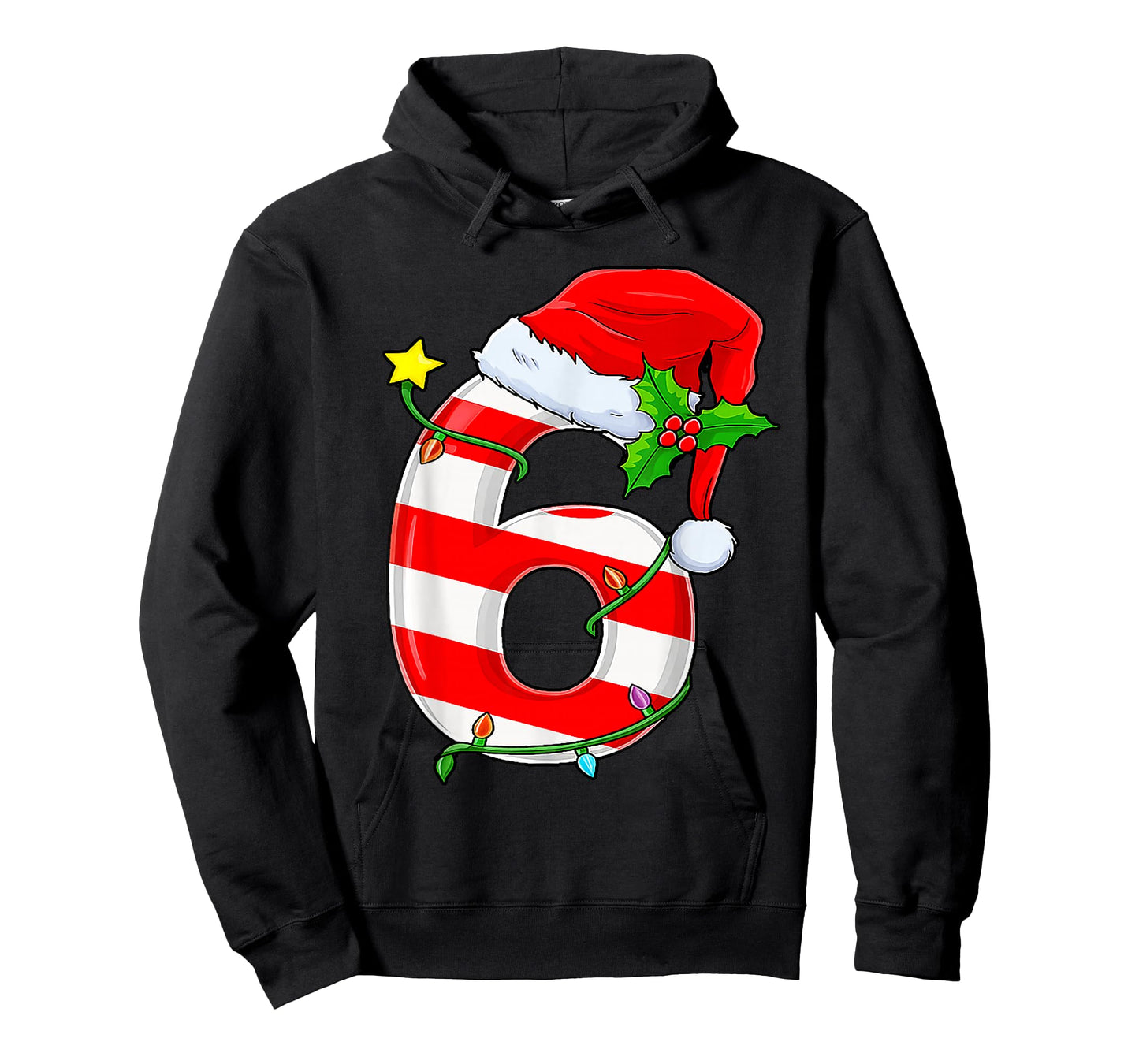 Fun Six Seven 6 7 Meme Candy Cane Lights Santa Christmas T-Shirt