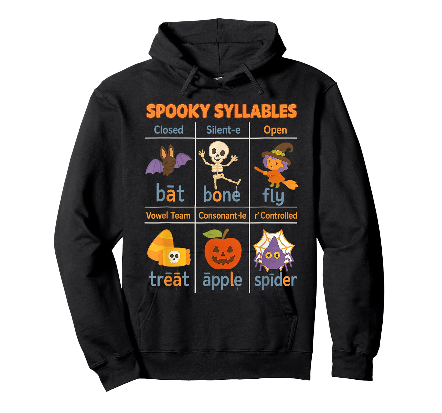 Spooky Syllables Teacher Funny Halloween Educational Kids T-Shirt
