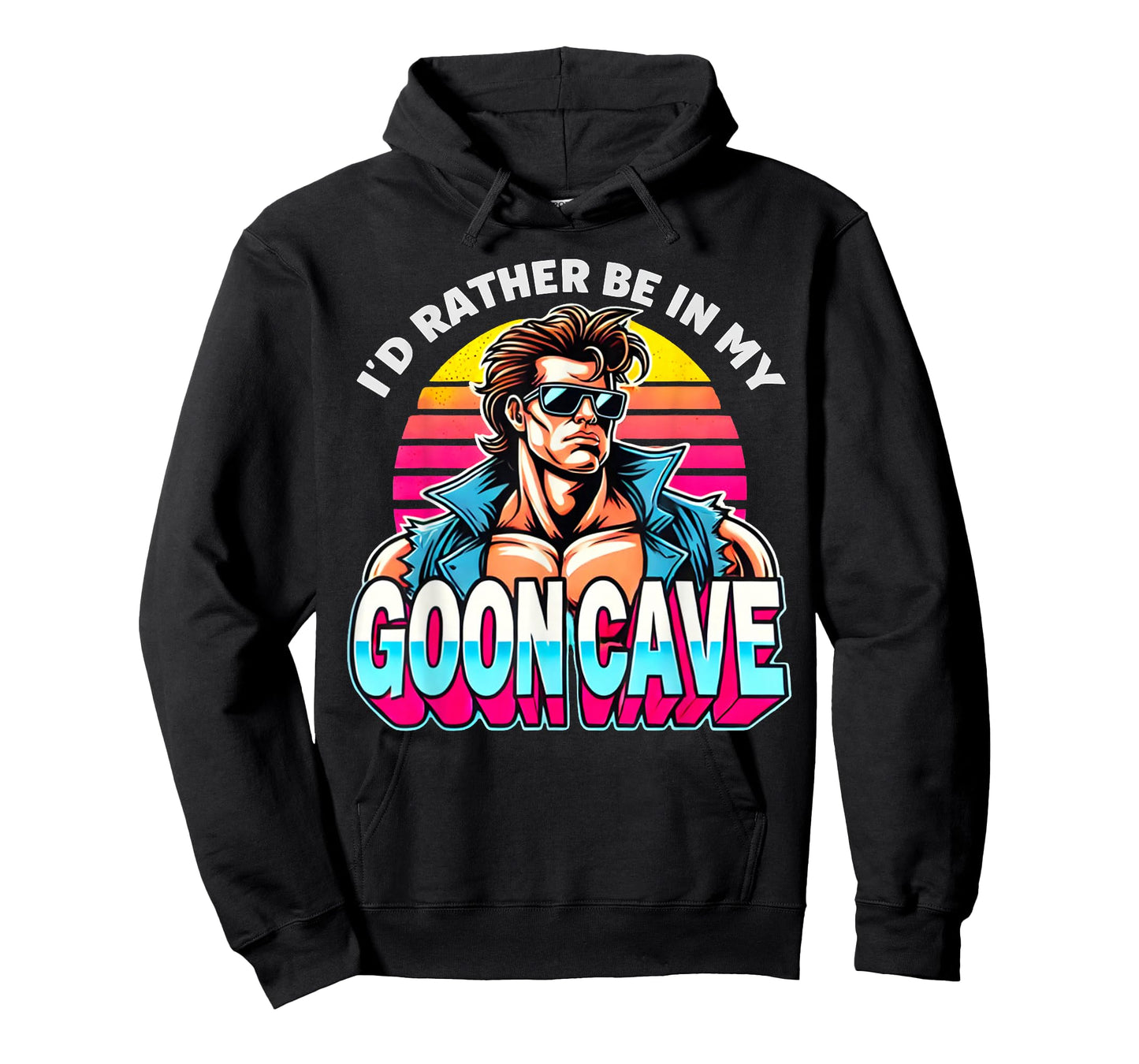 Retro Funny Id Rather Be in My Goon Cave Quote Man Meme T-Shirt