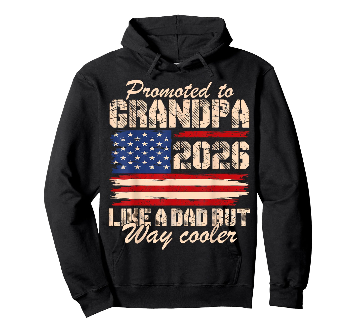 Promoted to Grandpa Est 2026 Soon to be New Grandad US Flag T-Shirt