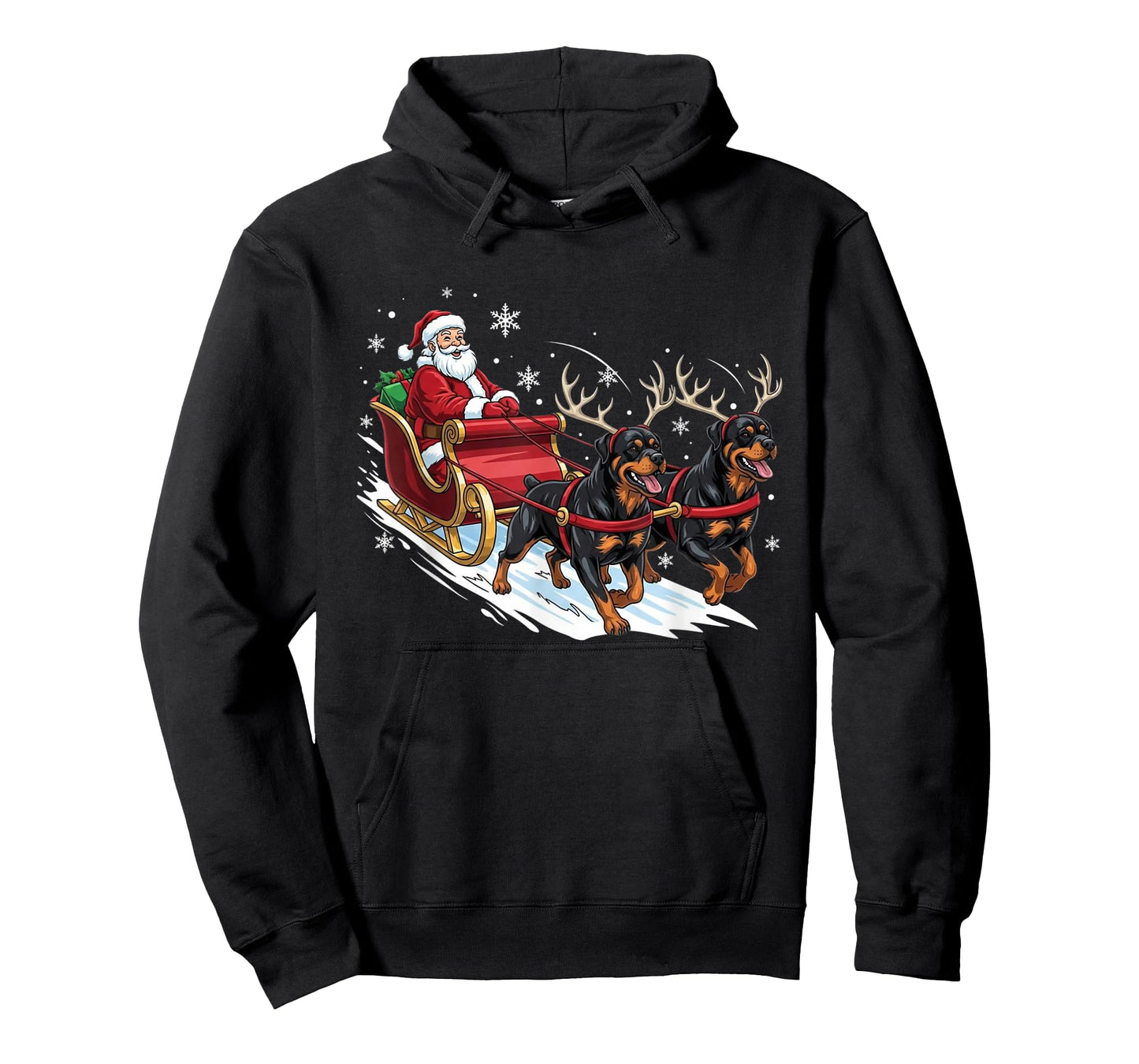 Funny Rottweiler Christmas Santa Cute Dog Lovers T-Shirt