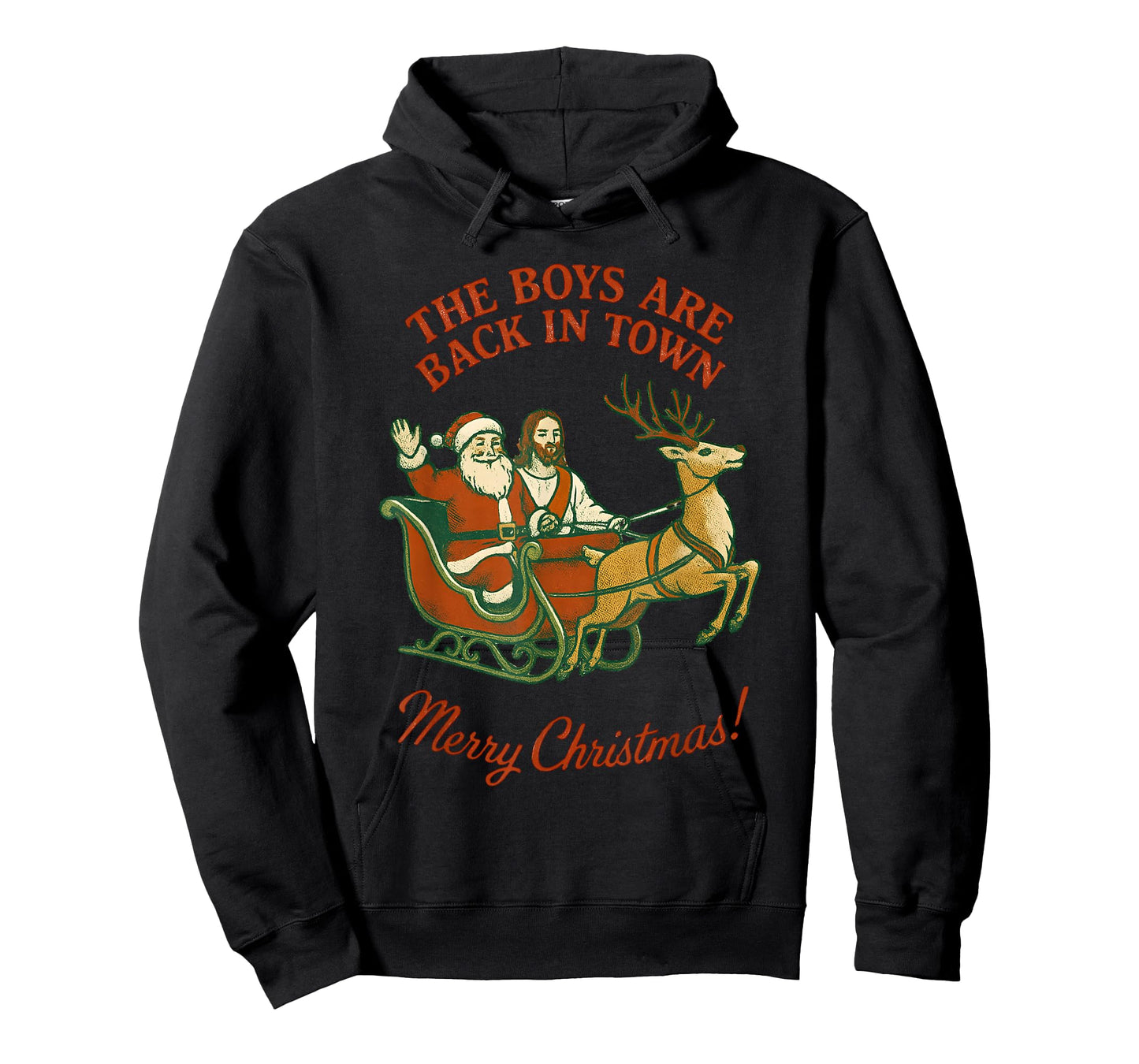 The Boys are Back in Town Christmas Jesus and Santa Vintage T-Shirt