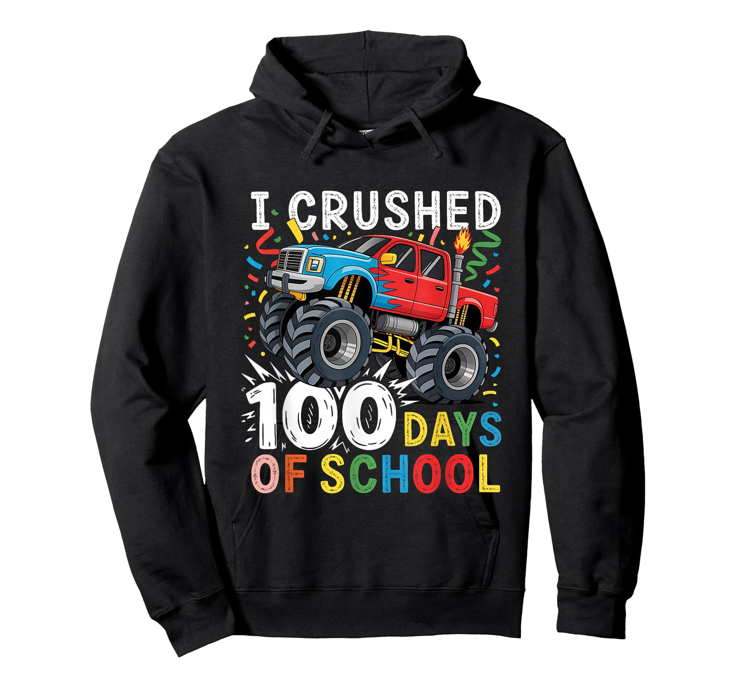 100 Days of School Boys Monster Truck 100th Day of School T-Shirt