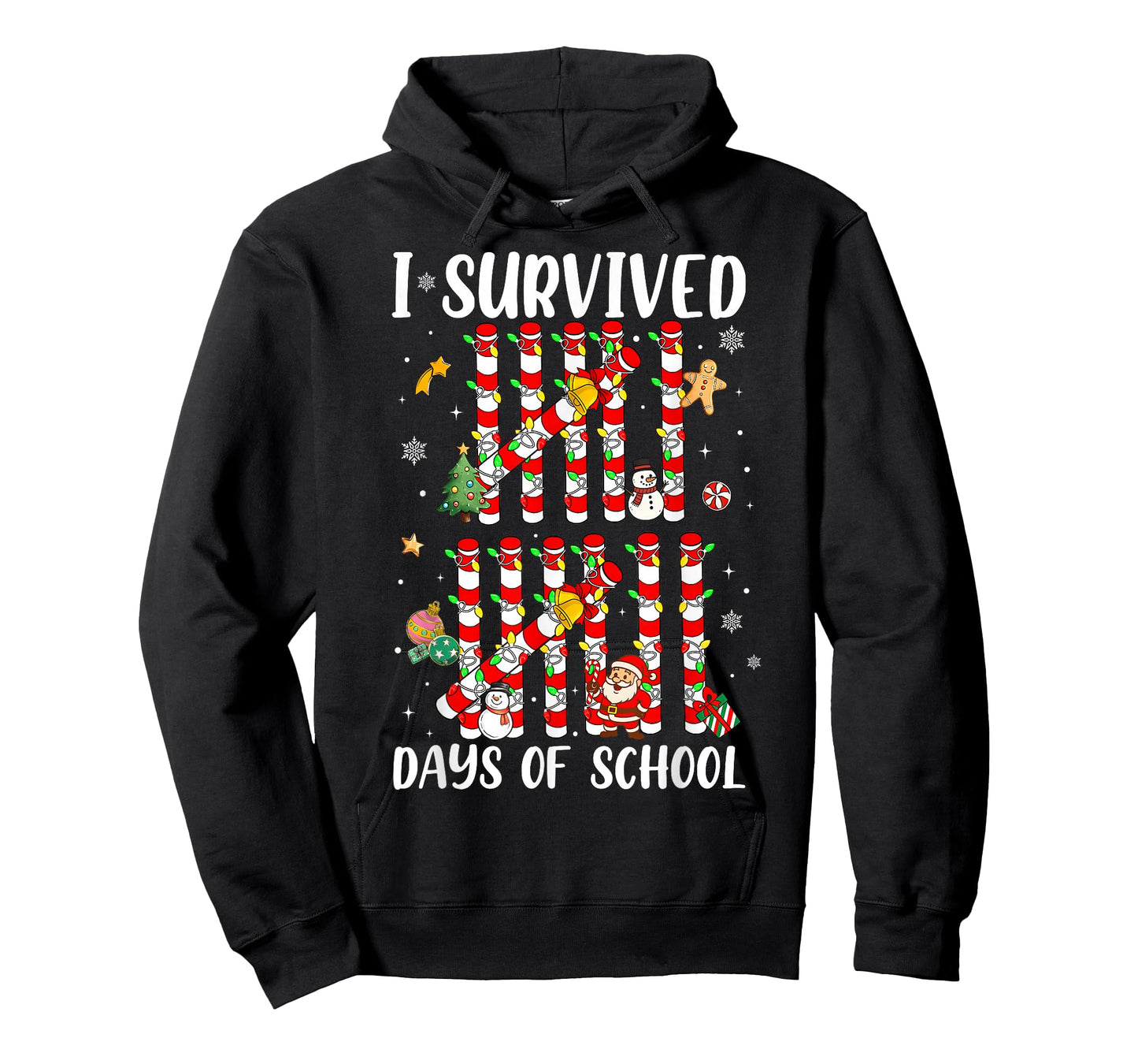 I Survived 67 Days of School Xmas Candy Cane Tally Boy Girl T-Shirt