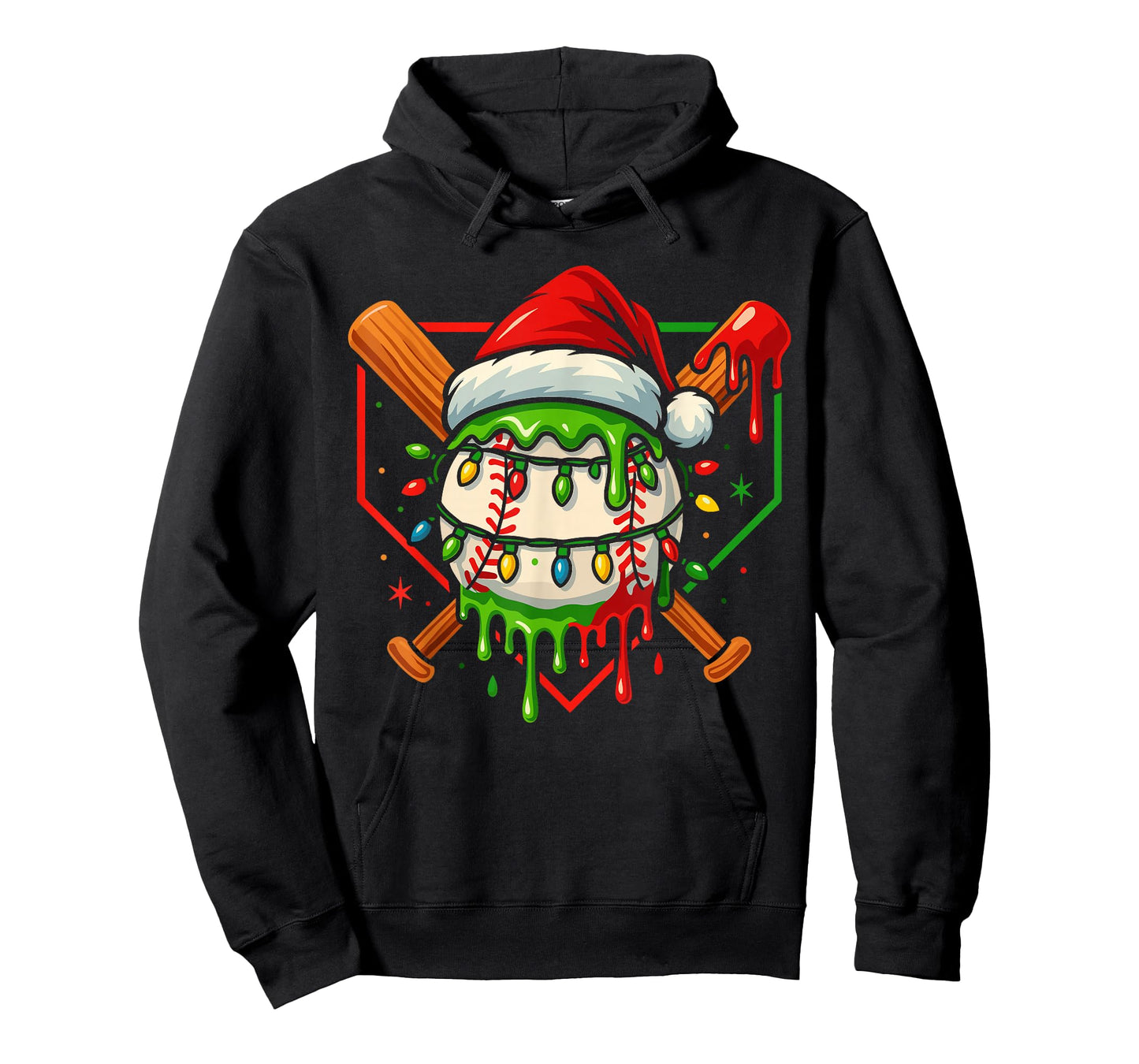 Baseball Lifestyle Apparel Youth Christmas Baseball Drip T-Shirt