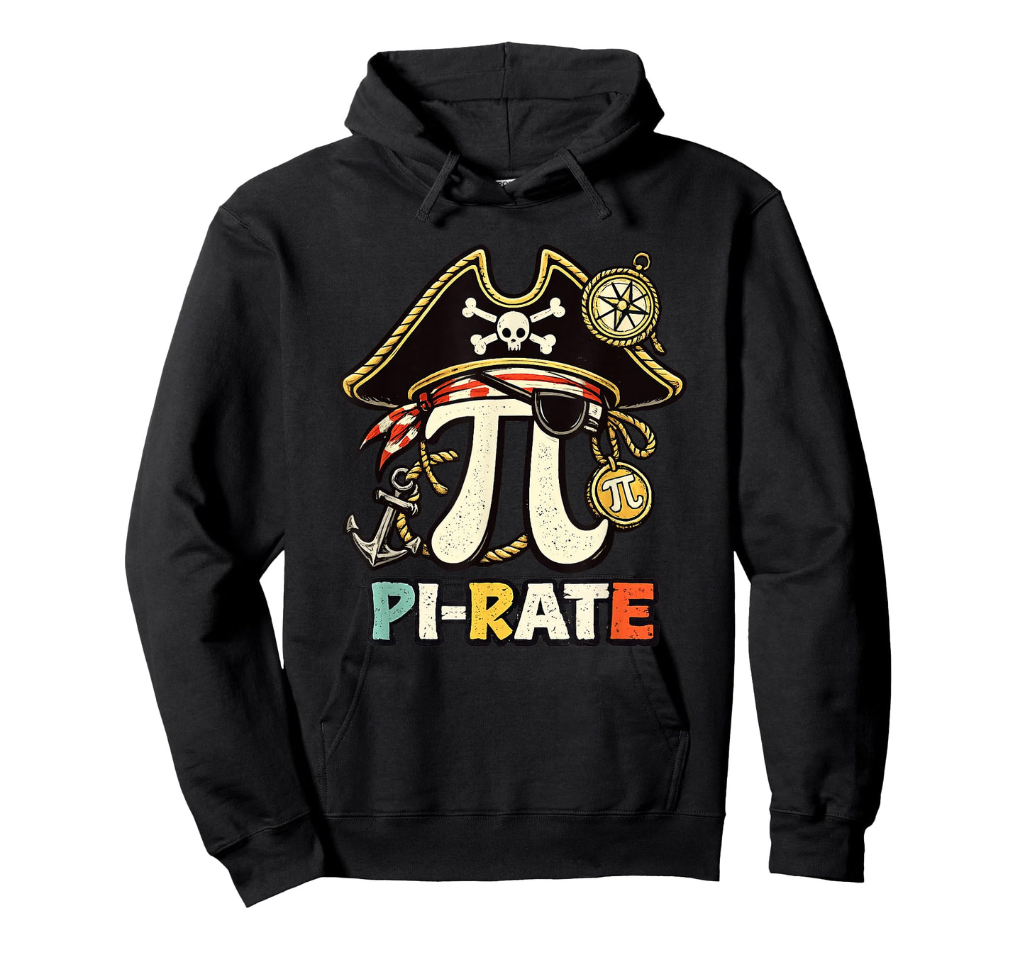 Pi Rate Pirate Pi Day 3.14 Math Pun Nerd Men Women Kids T-Shirt