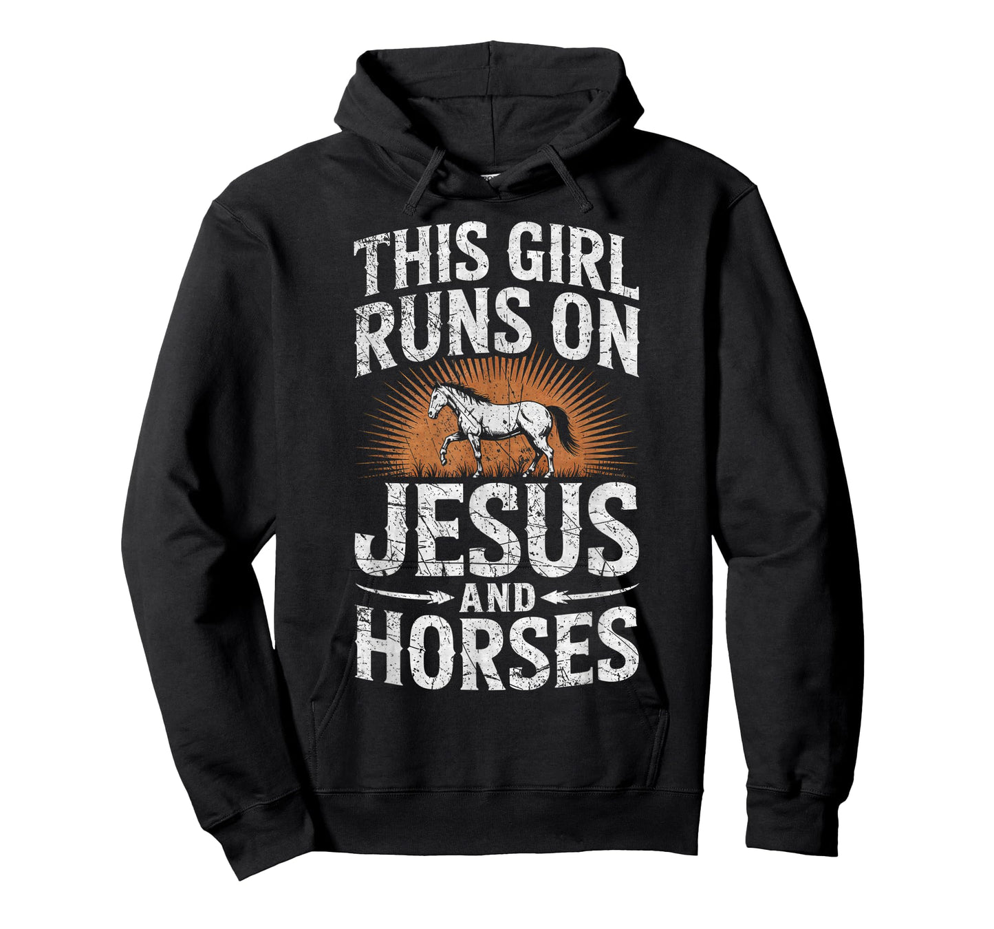 This Girl Runs On Jesus and Horses Horse Riding Equestrian T-Shirt