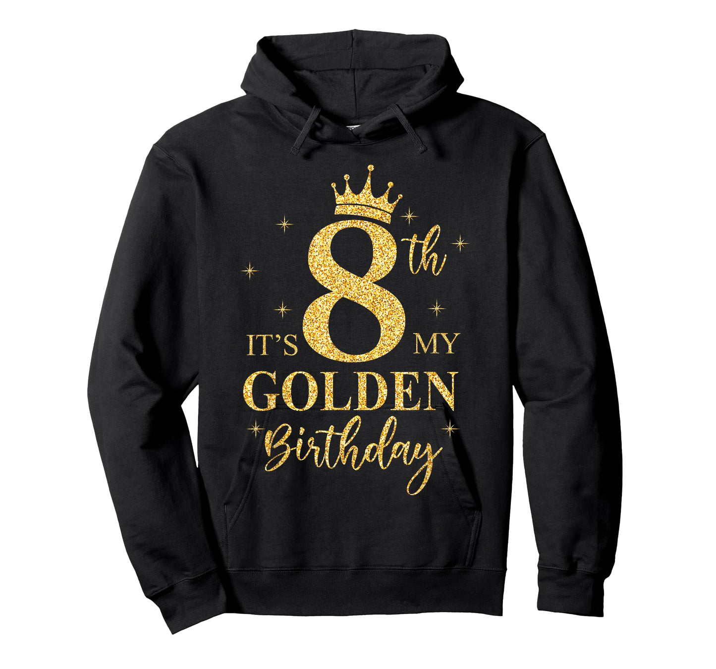 It's My 8th Golden Birthday Girl 8 Year Old Bday Kids T-Shirt