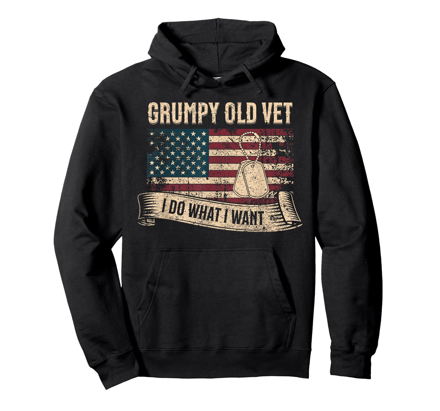 Grumpy Old Vet I Do What I Want Veteran USA American Flag T-Shirt