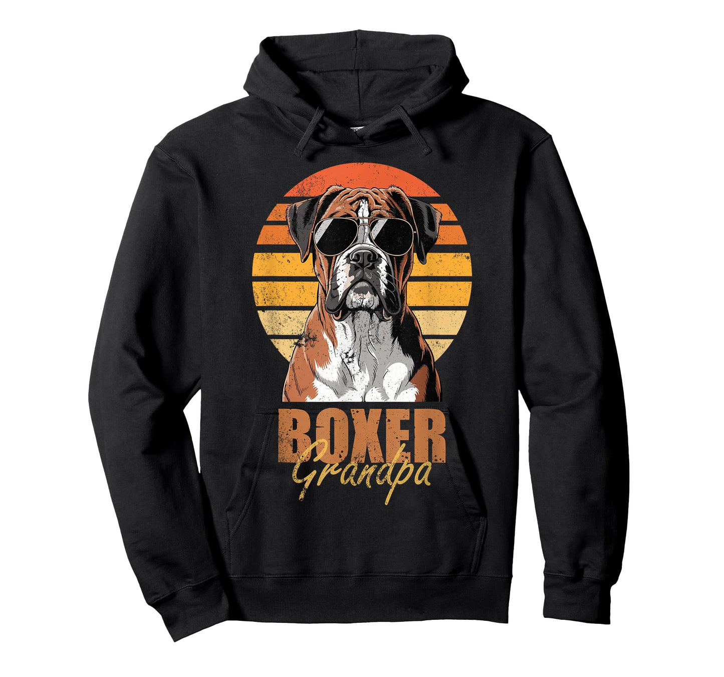 Cool Retro Boxer Grandpa Funny Vintage Dog Lover T-Shirt