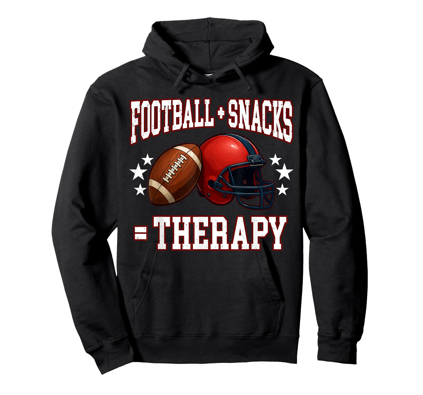 Football Snacks Therapy Funny Sport Fan Player Game Day T-Shirt