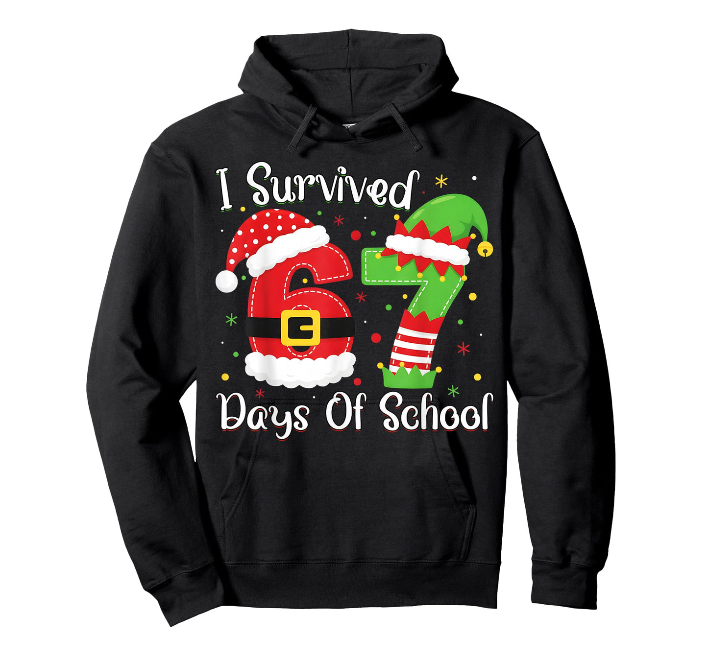 Christmas I Survived 67 Days of School Funny Six Seven T-Shirt