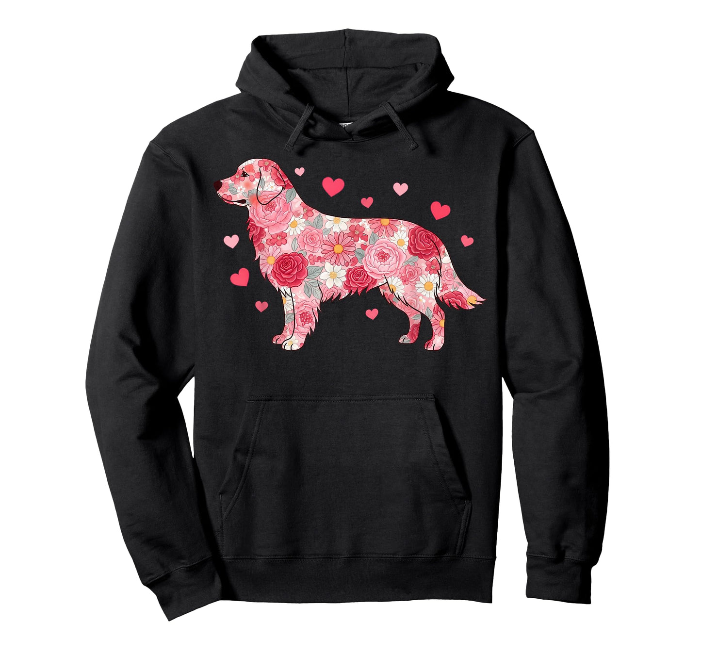 Floral Golden Retriever Heart Botanical Puppy Love T-Shirt