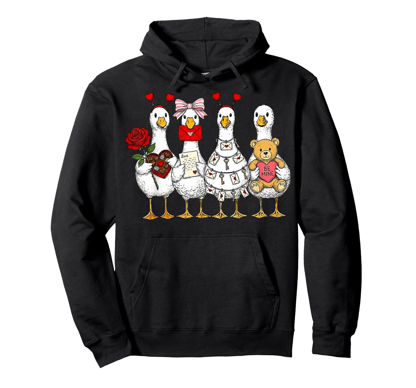 Funny Goose Happy Valentine Goose Cute Heart Lover Men Women T-Shirt