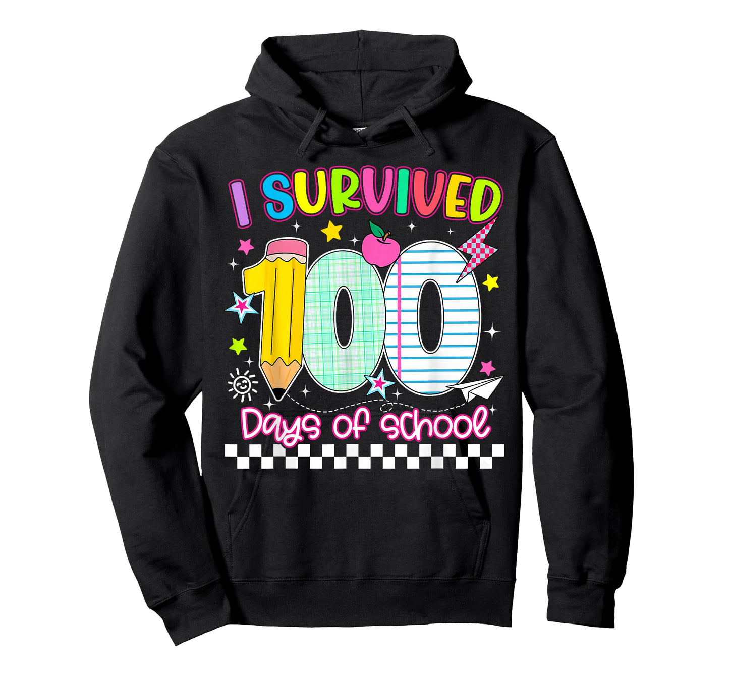 I Survived 100 Days of School Pencil Funny Boy Girl Teacher T-Shirt